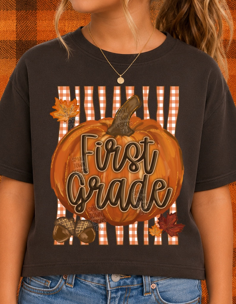 DTF PRINT - Back to School First Grade Pumpkin Fall Main image