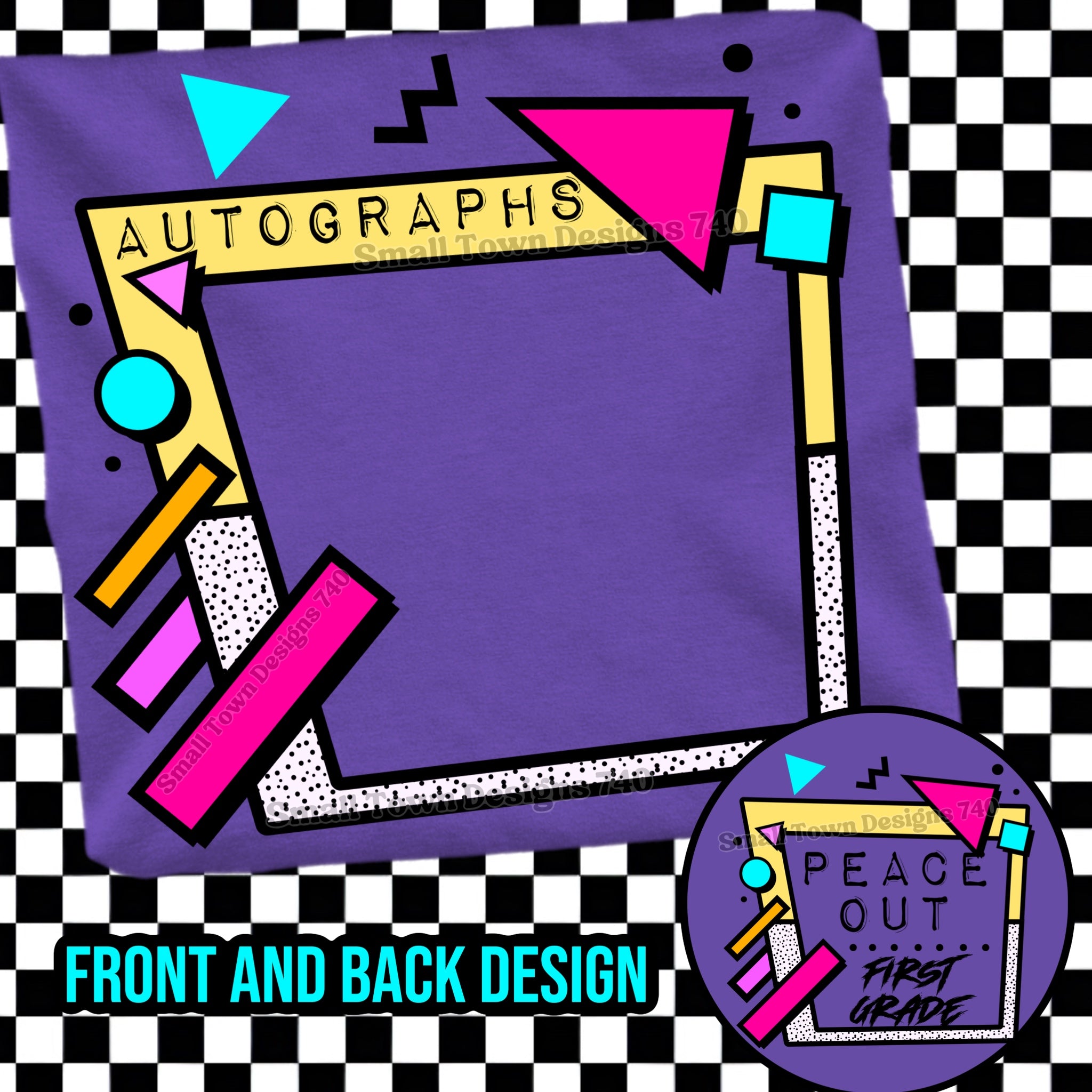 DTF PRINT - Back to School Peace Out Autographs Main image