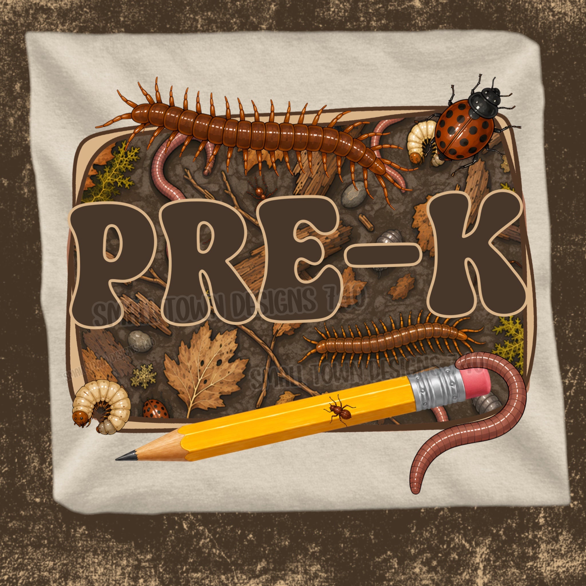 DTF PRINT - Back to School Pre-K Insects Pencil Main image