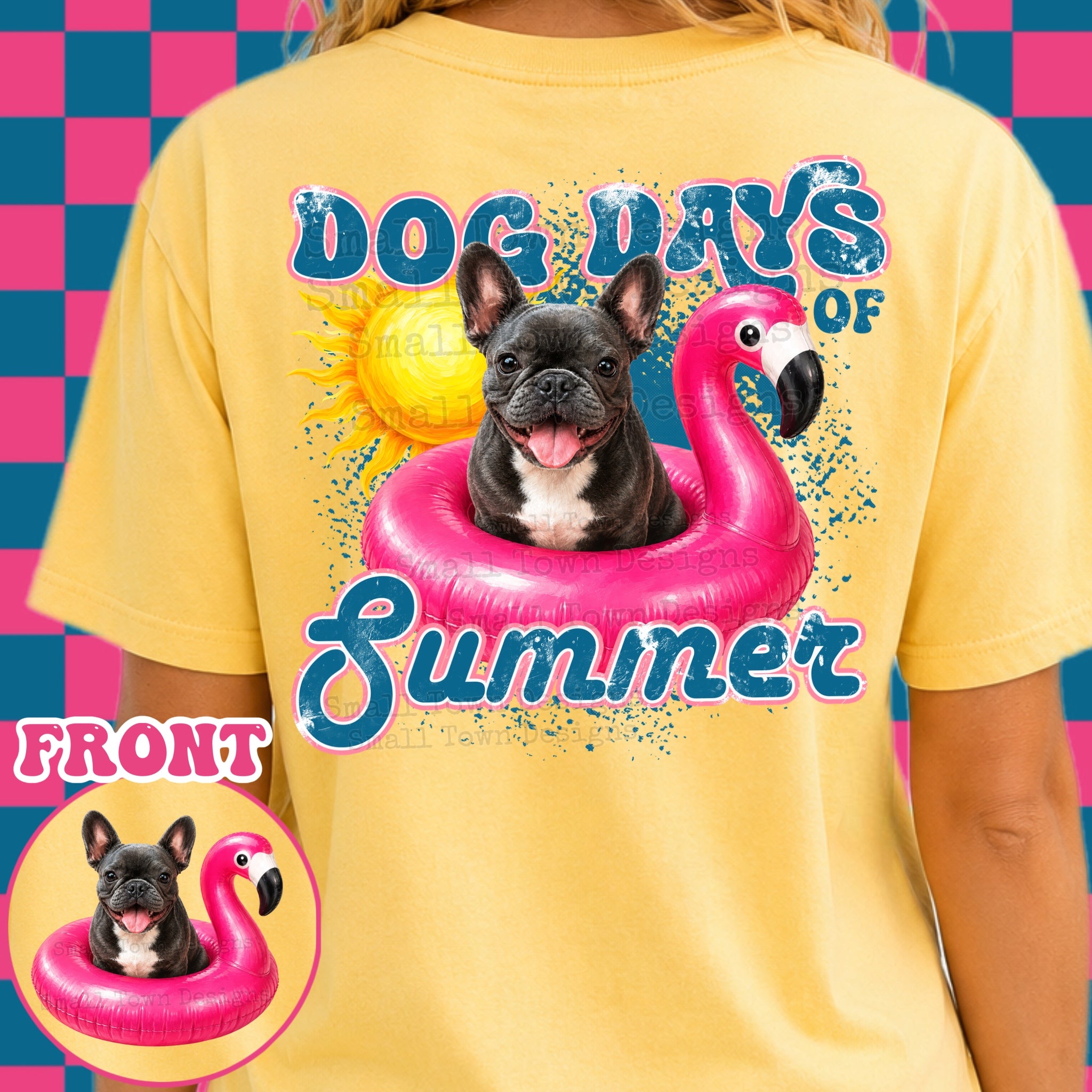 DTF PRINT Dog Days T-Shirt Black Frenchie Main image