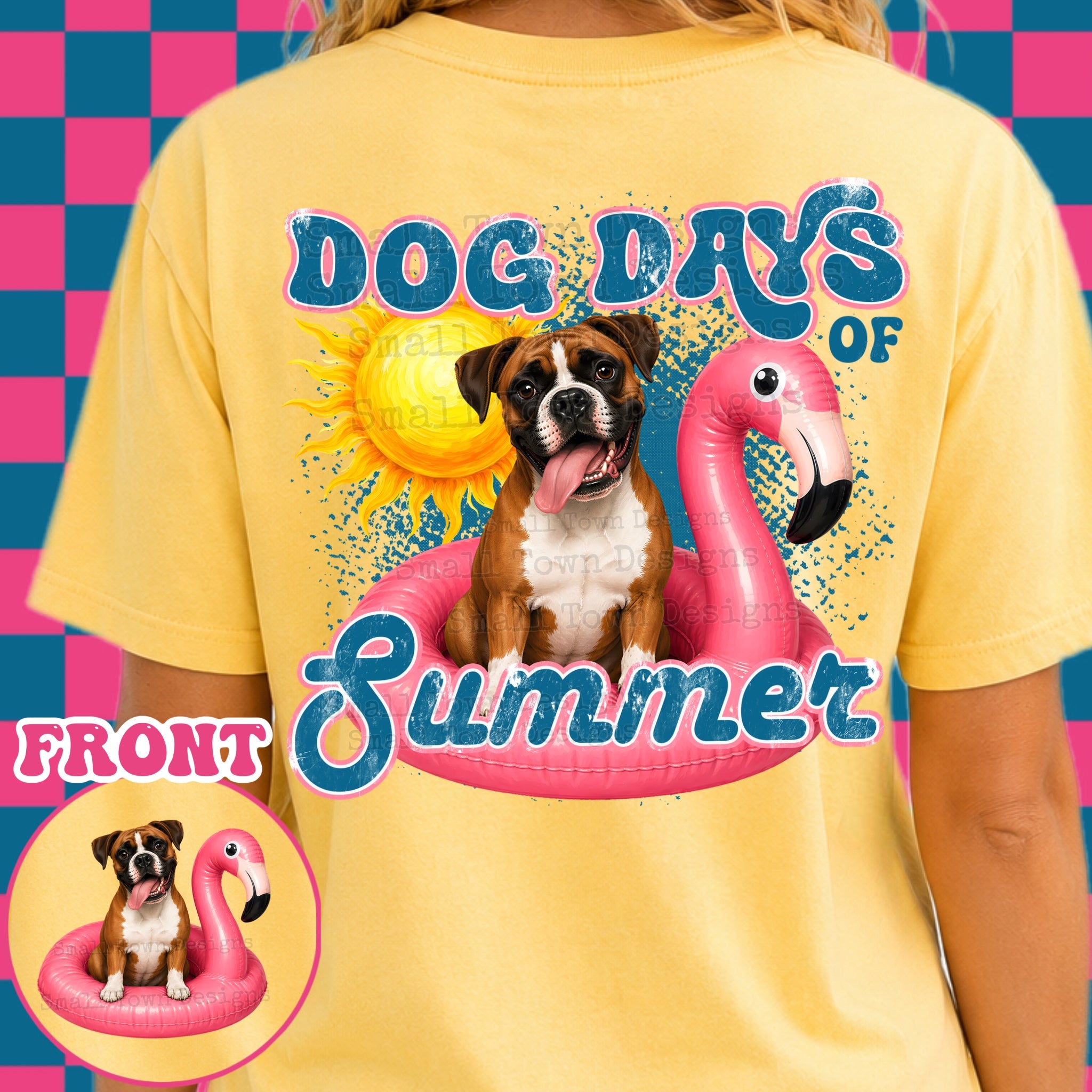 DTF PRINT Dog Days T-Shirt Boxer Brown Main image
