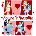 DTF Print-Bluey Valentine with sleeve design