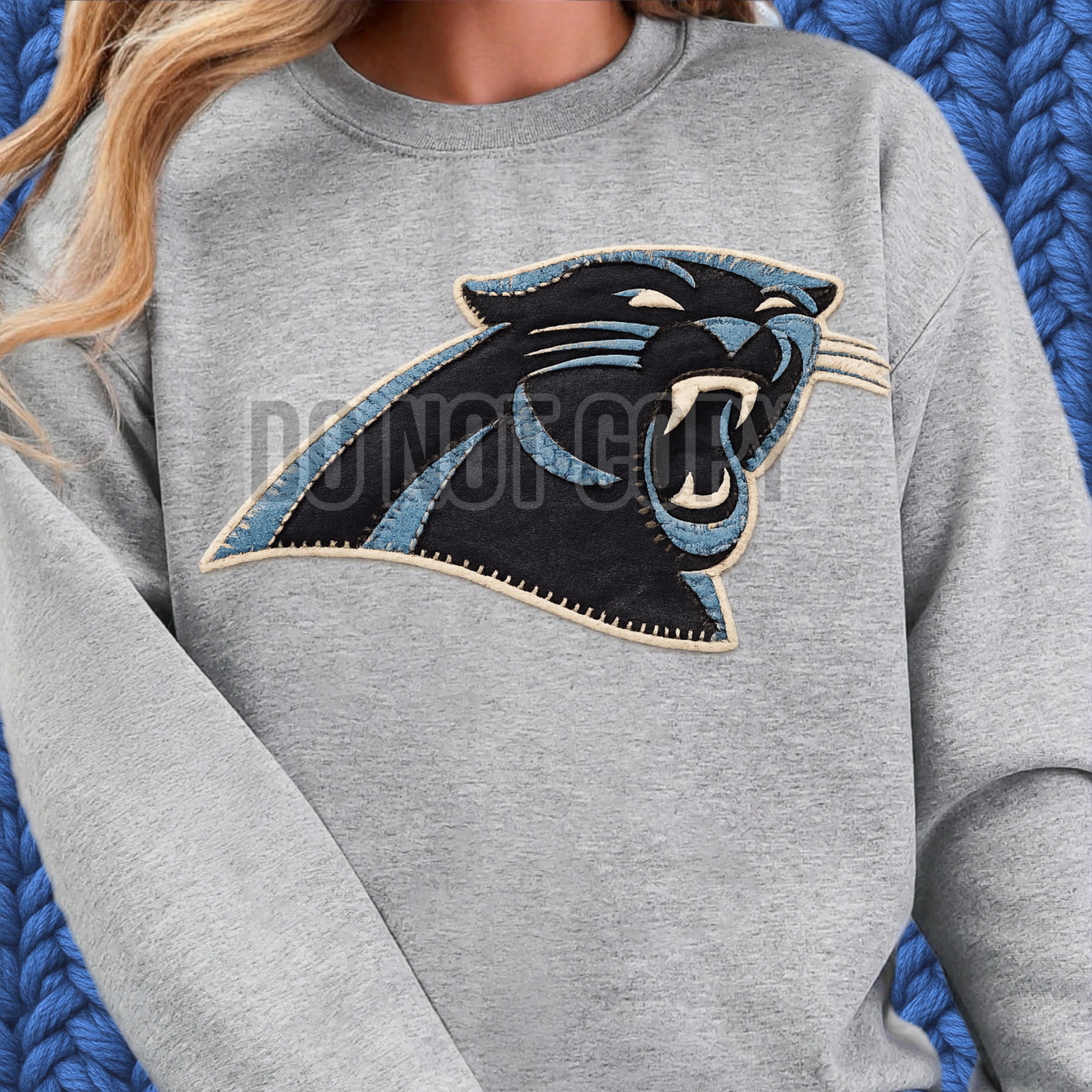 DTF Print Carolina Panthers Quilted
