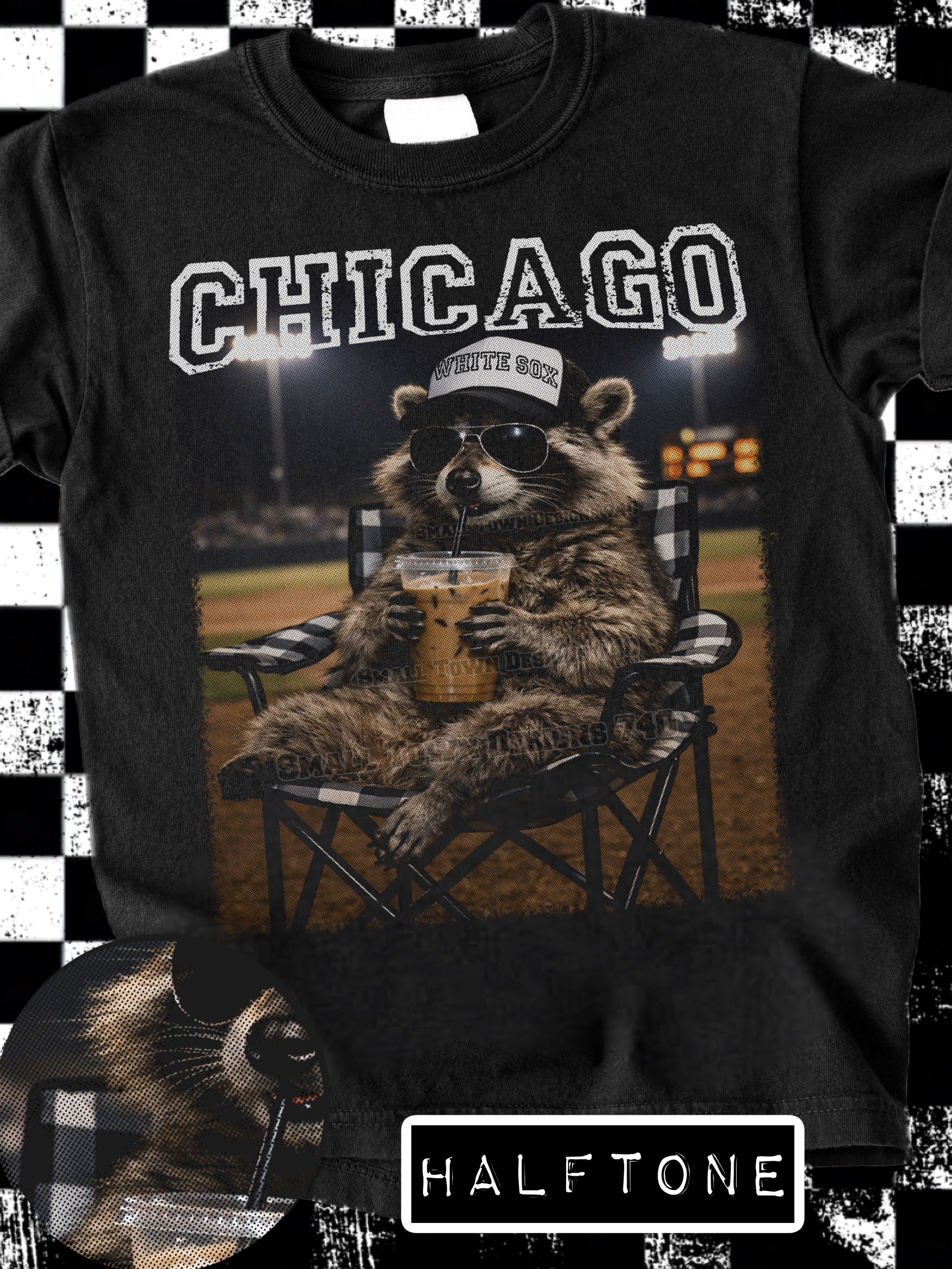 DTF PRINT Chicago Raccoon - Halftone Main image