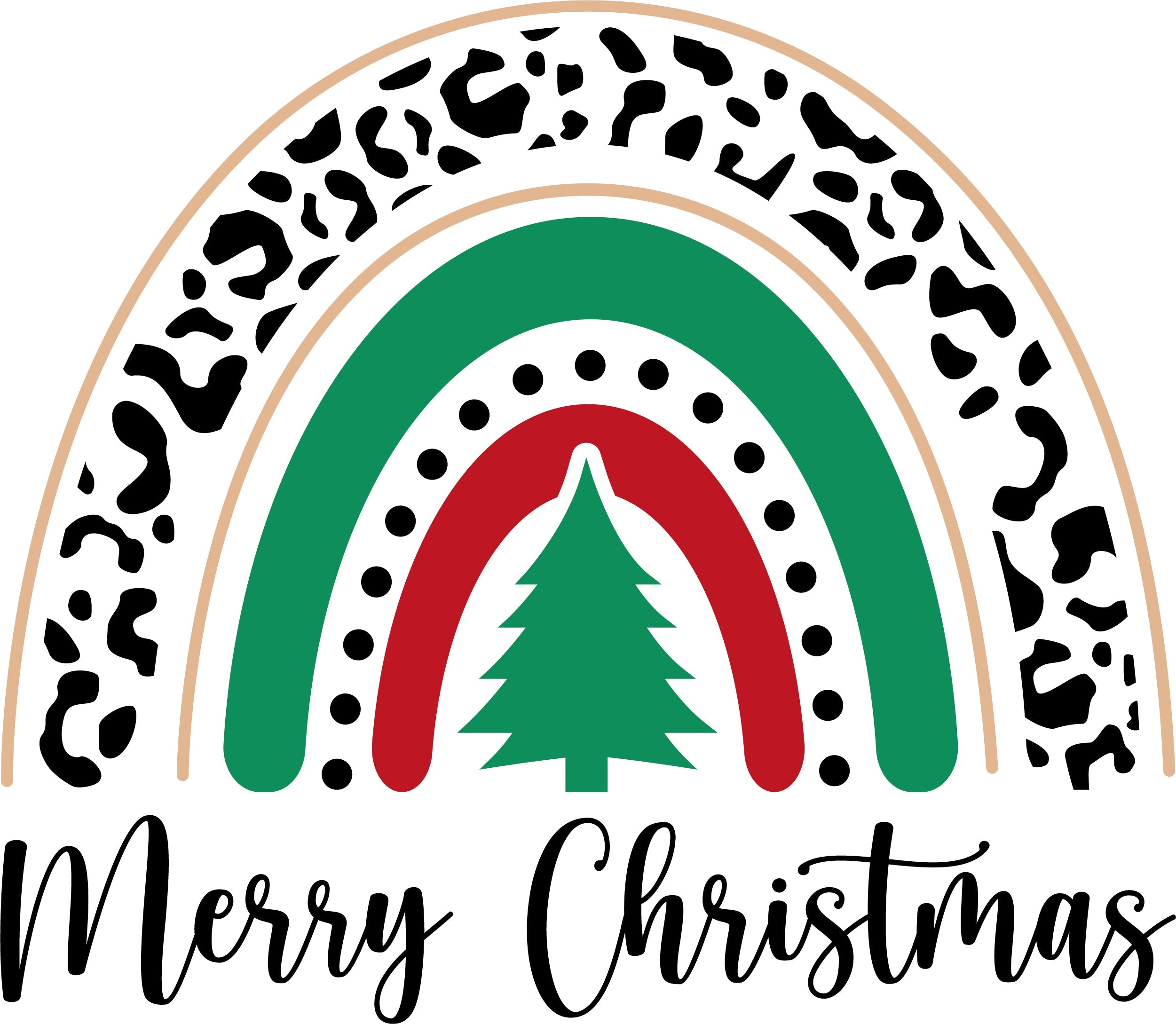 Sublimation Prints - Merry Christmas Rainbow - The Vinyl Haus Main image