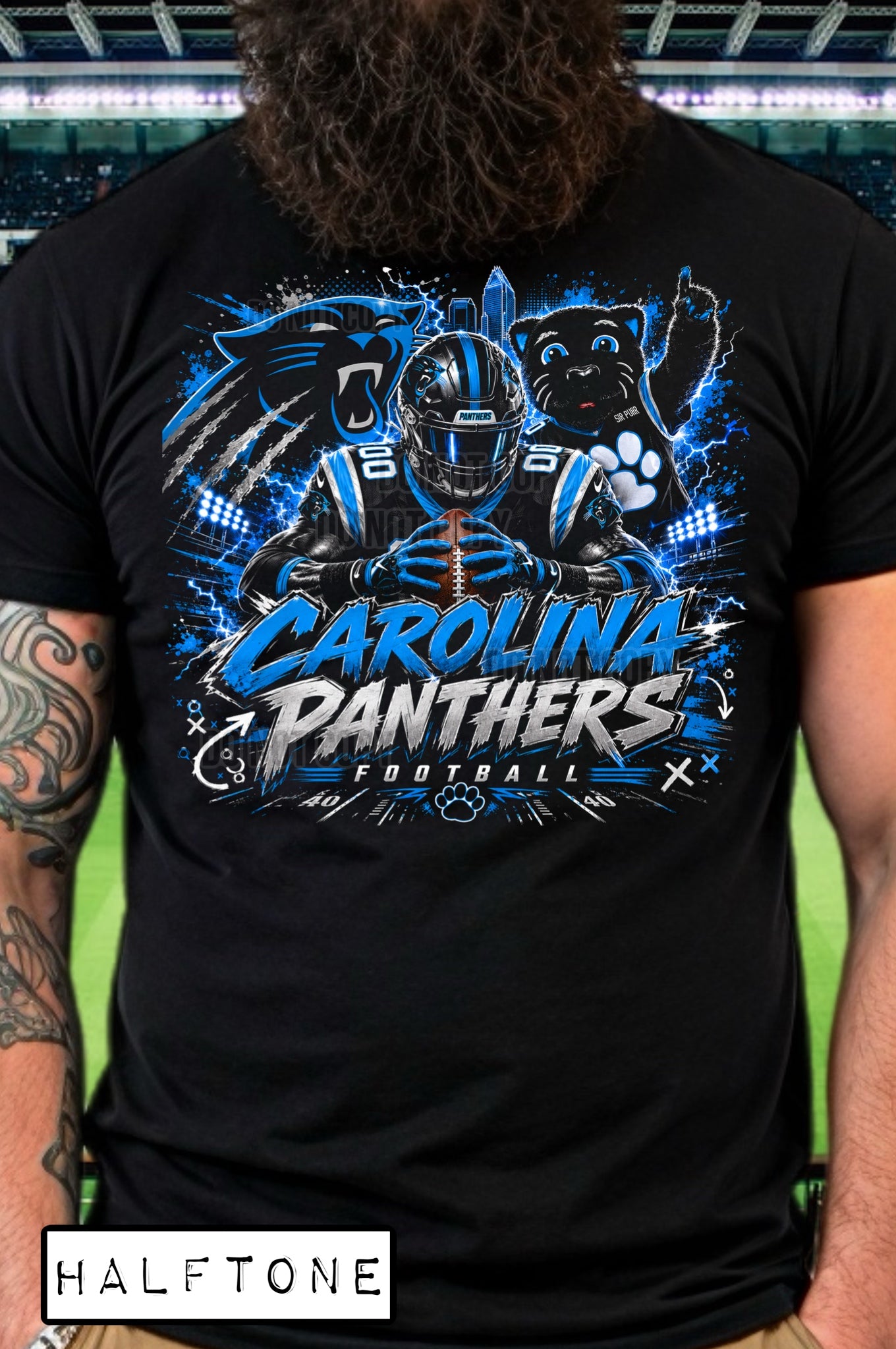 DTF PRINT Halftone Carolina Panthers Main image