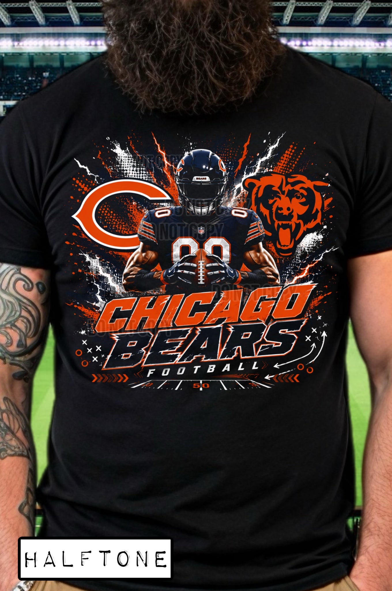 DTF PRINT Halftone Chicago Bears Main image