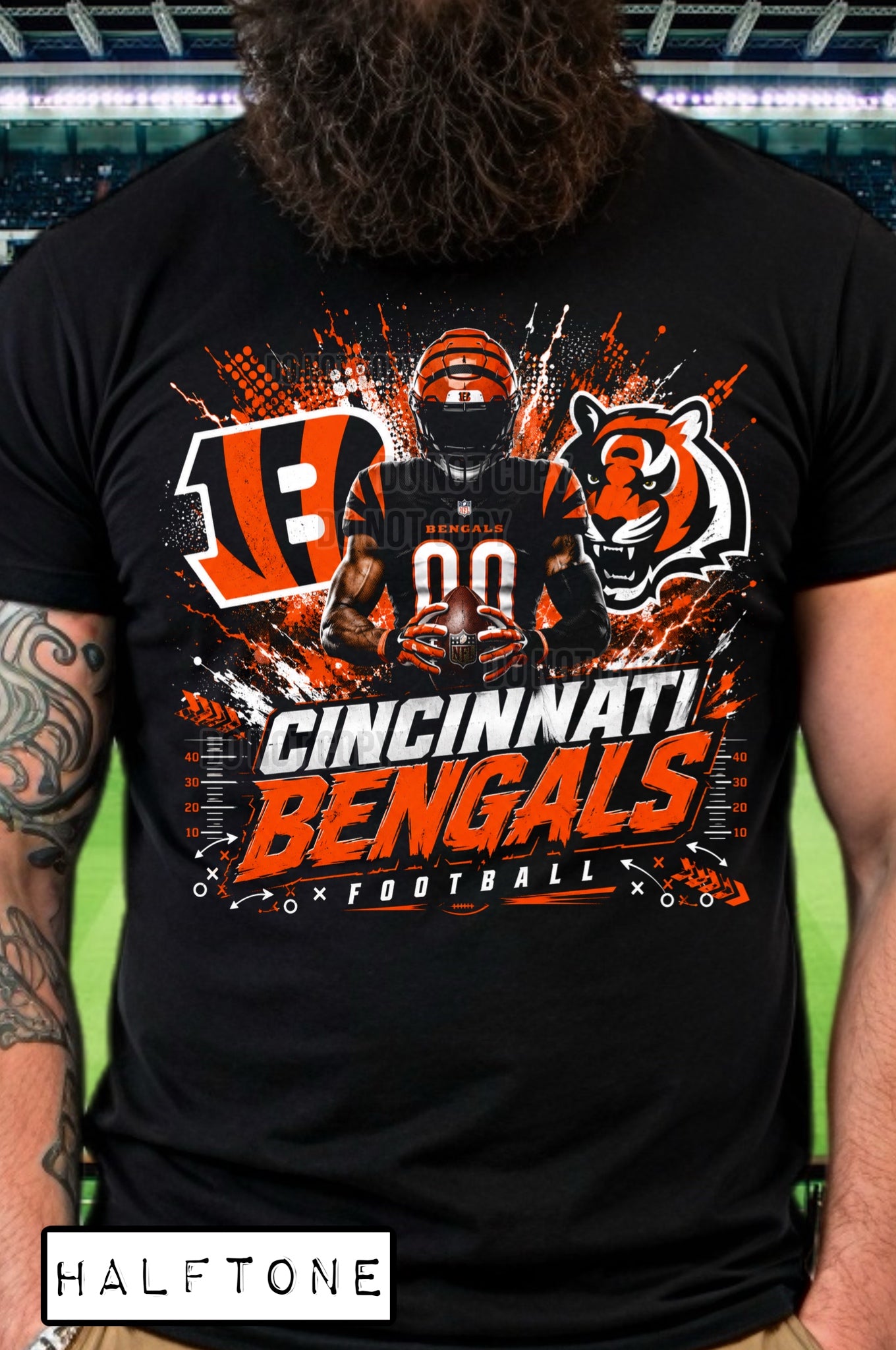 DTF PRINT Halftone Cincinnati Bengals Main image