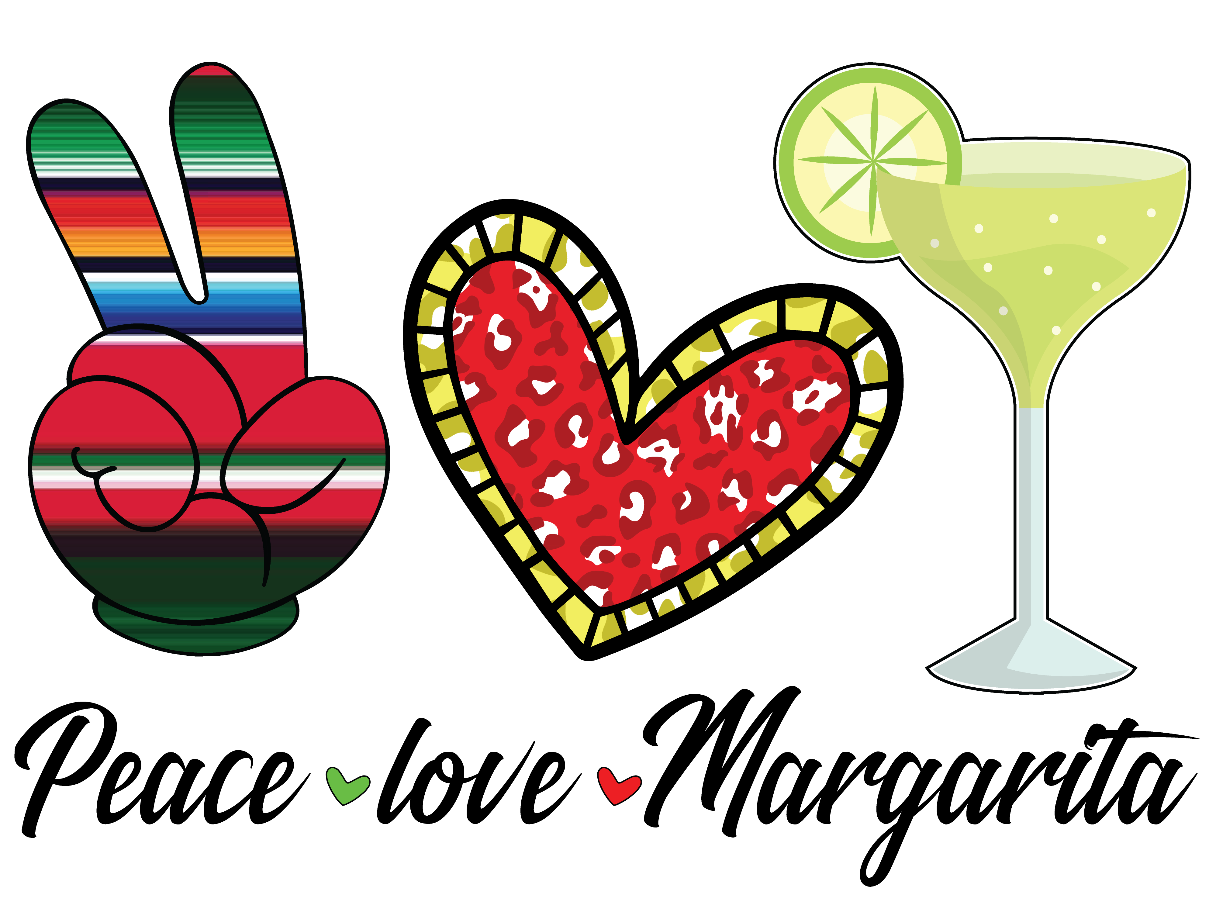 HTV Prints -Peace Love Margarita - The Vinyl Haus Main image