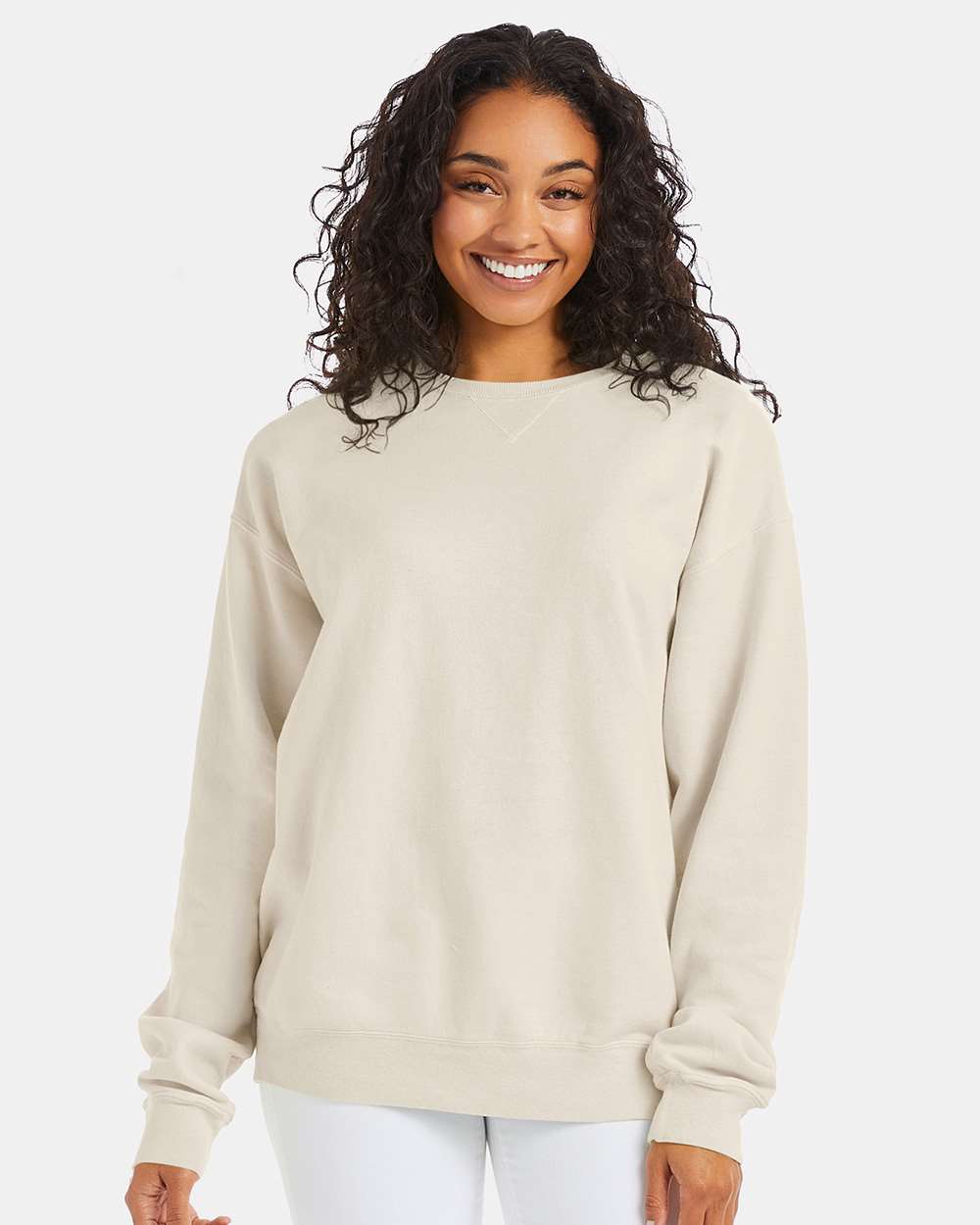 Comfort Wash Crew Neck Sweatshirt- Parchment Main image