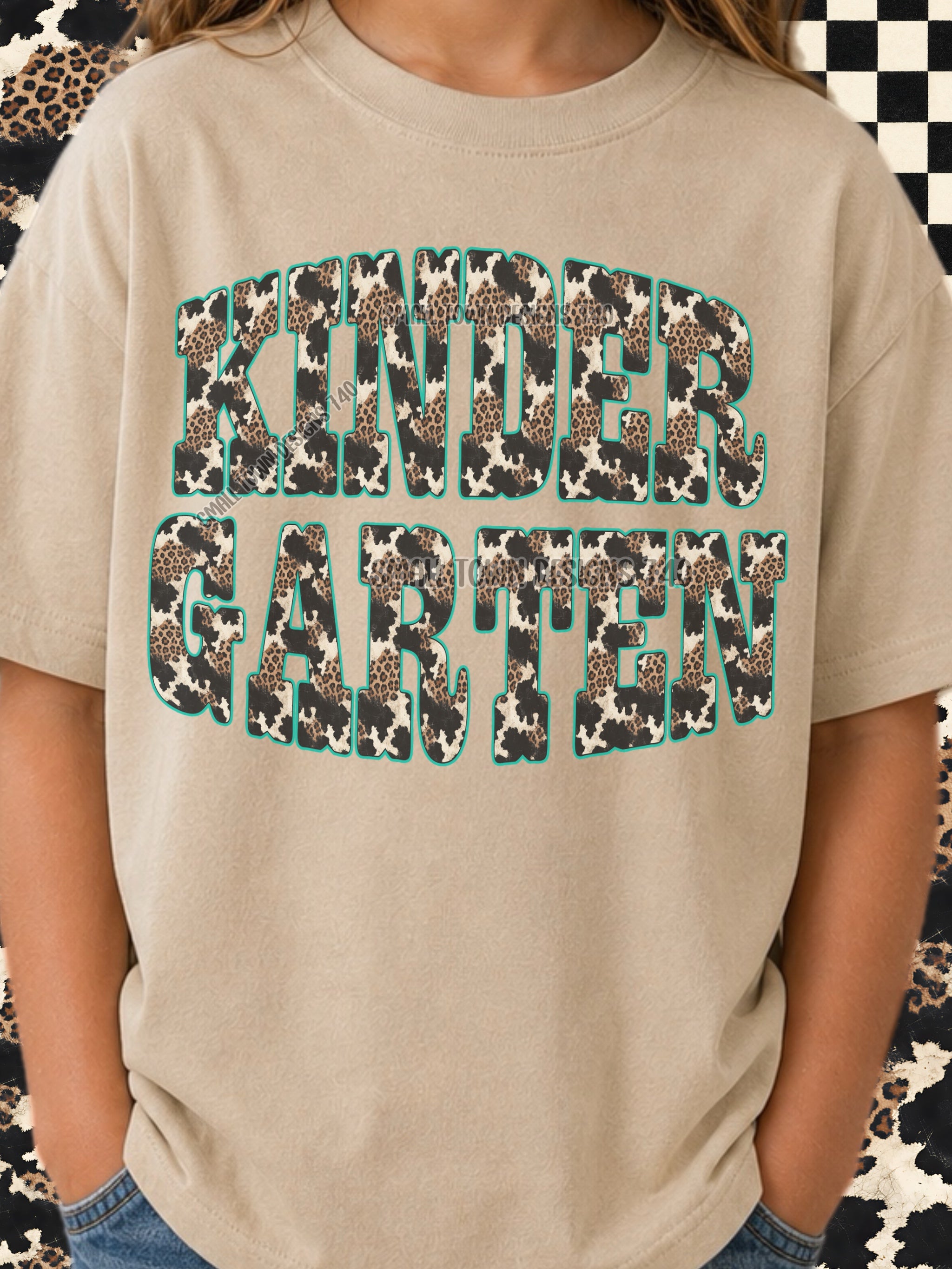 DTF PRINT - Back to School Kindergarten Animal Print Main image