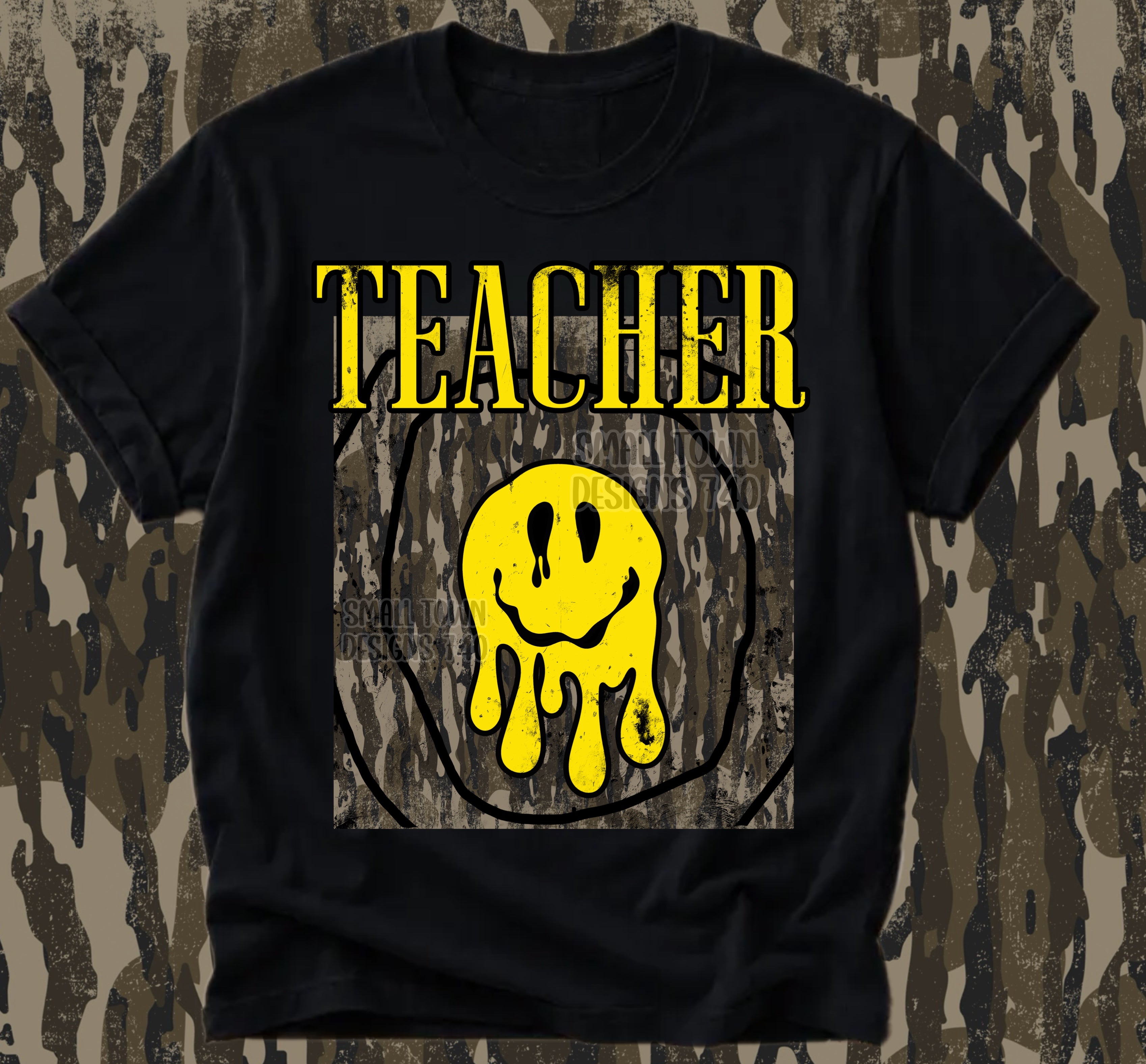 DTF PRINT - Back to School Teacher Dripping Smiley Face Main image