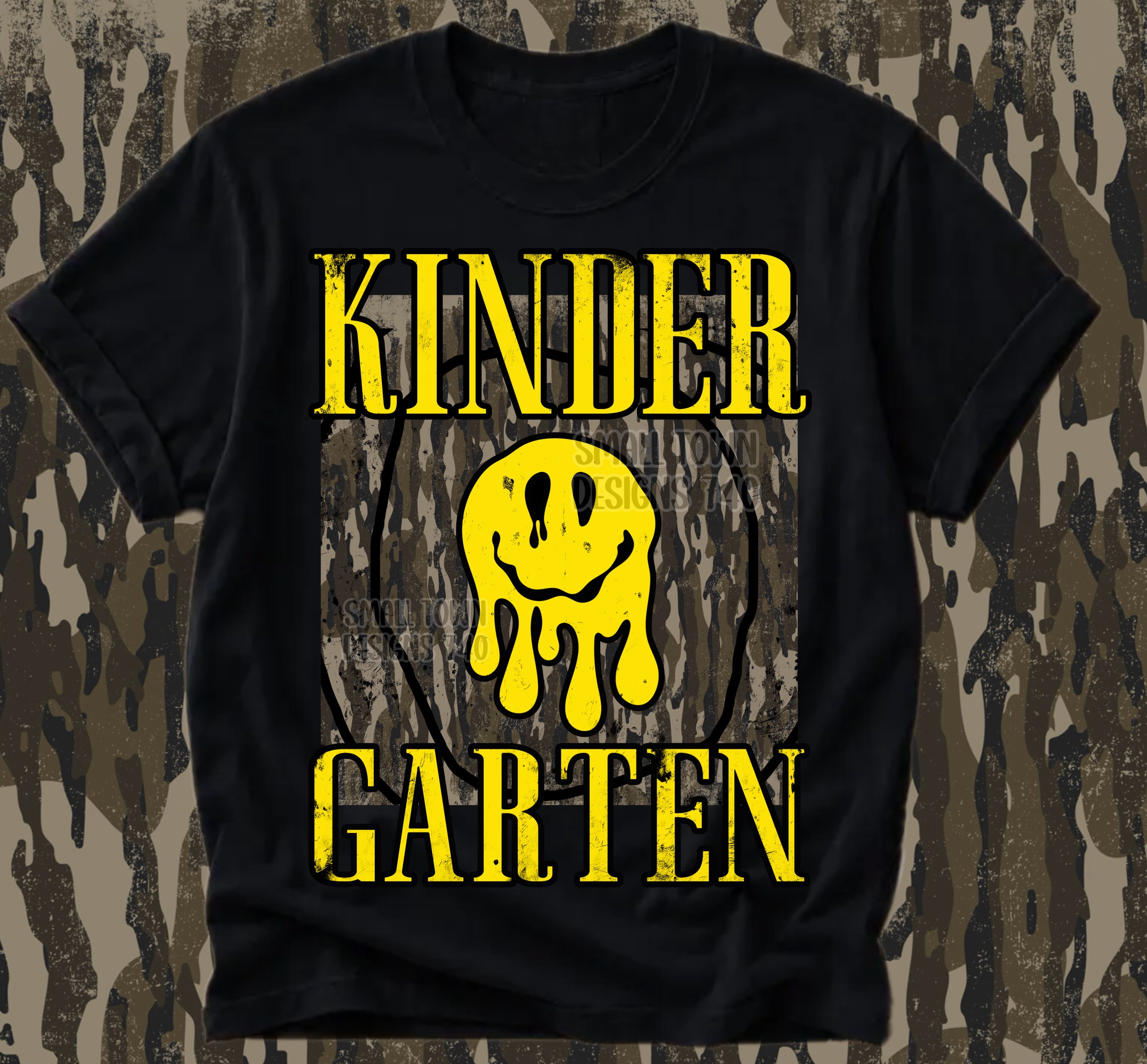 DTF PRINT - Back to School Kinder Garten Dripping Smiley Face Main image