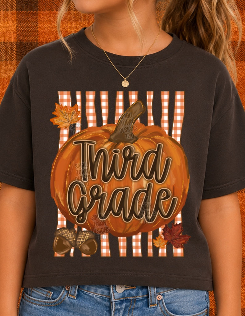 DTF PRINT - Back to School Third Grade Pumpkin Fall Main image