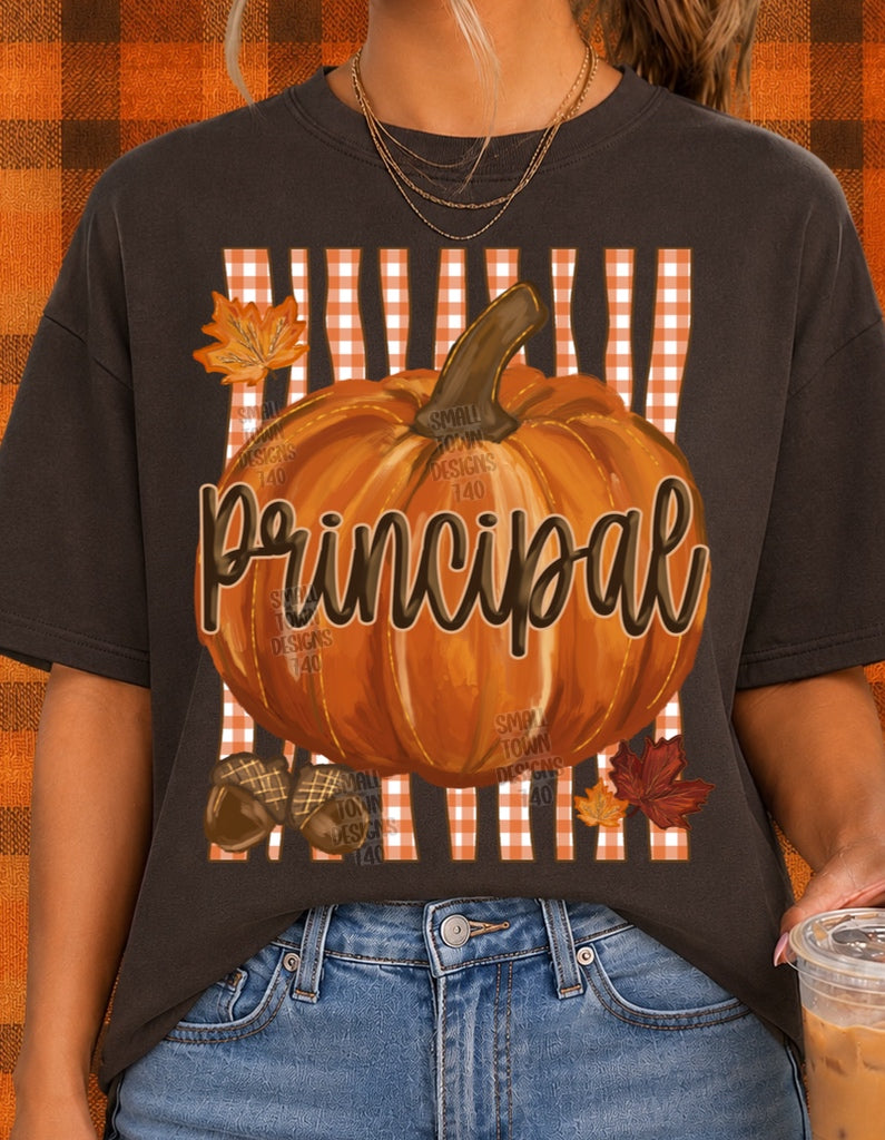 DTF PRINT - Back to School Principal Pumpkin Fall Main image
