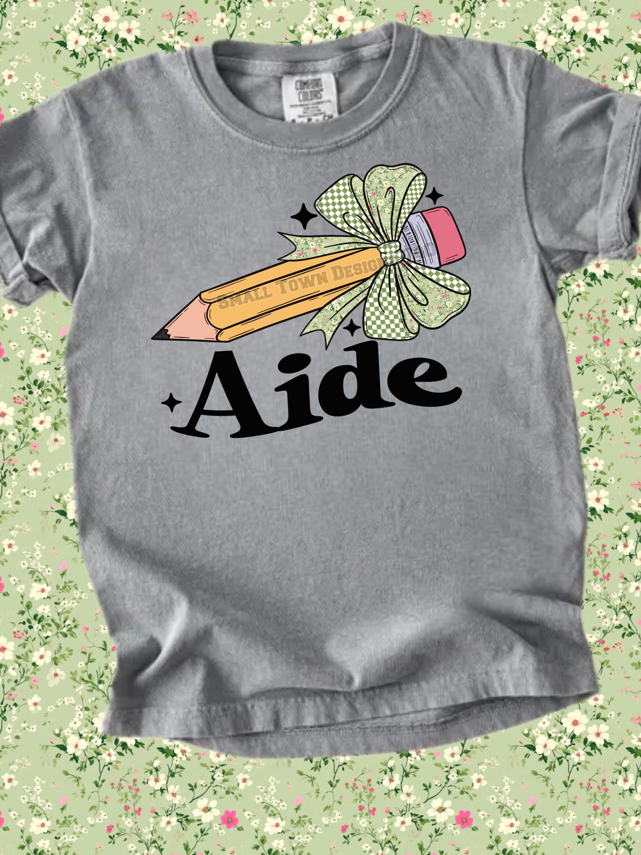 DTF PRINT - Back to School Aide Bow Pencil
