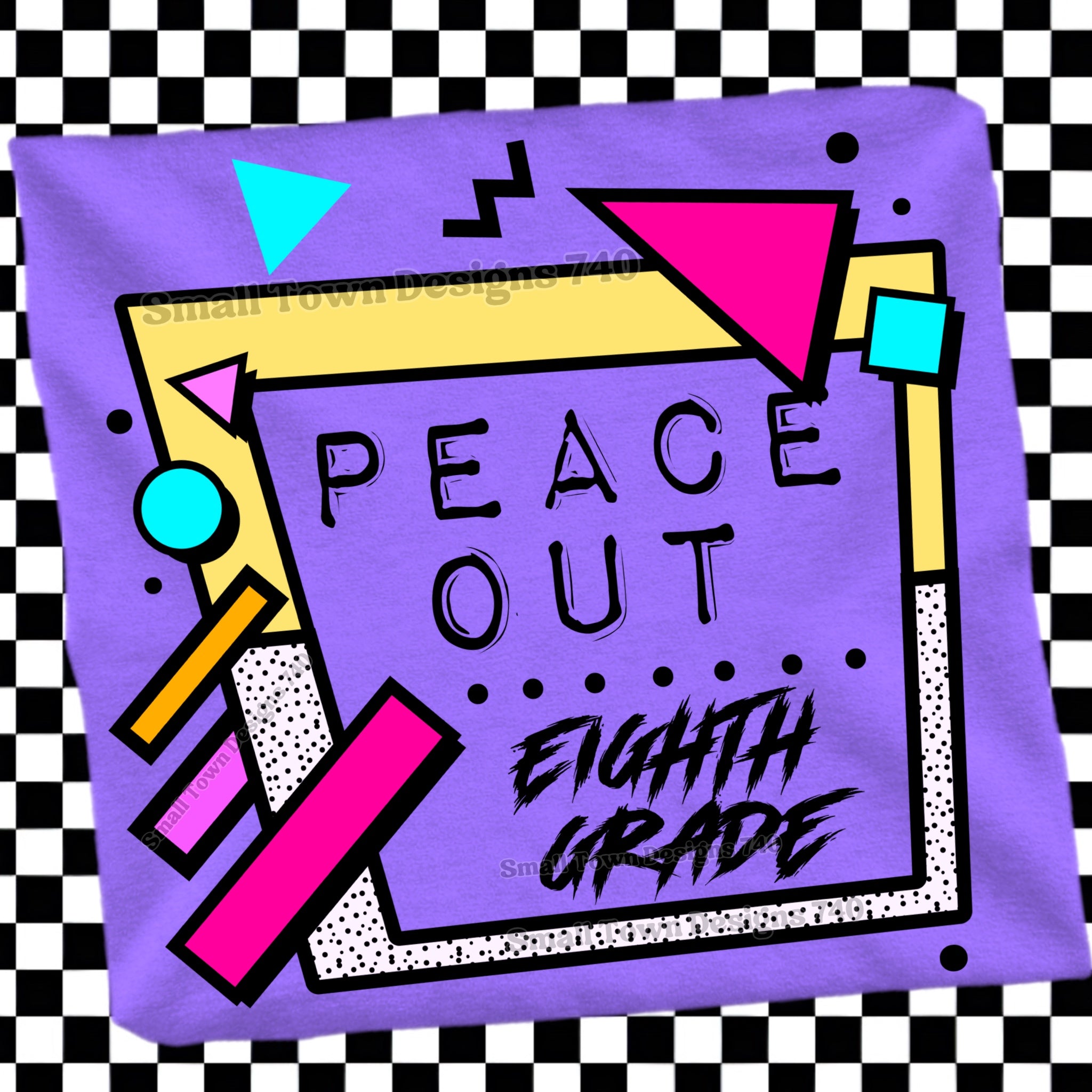 DTF PRINT - Back to School Peace Out Eighth Grade