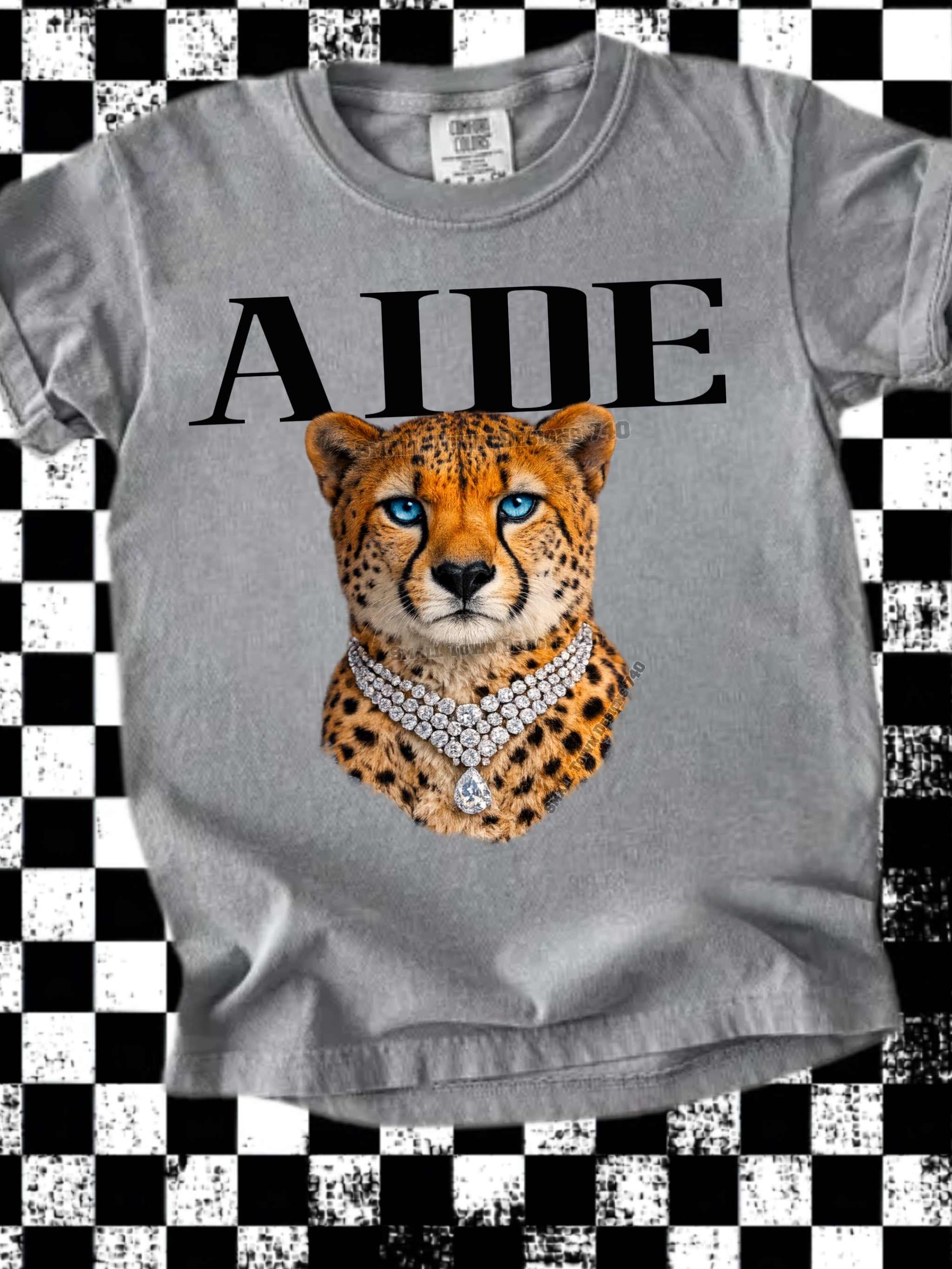 DTF PRINT - Back to School Aide Leopard Diamond Necklace Main image