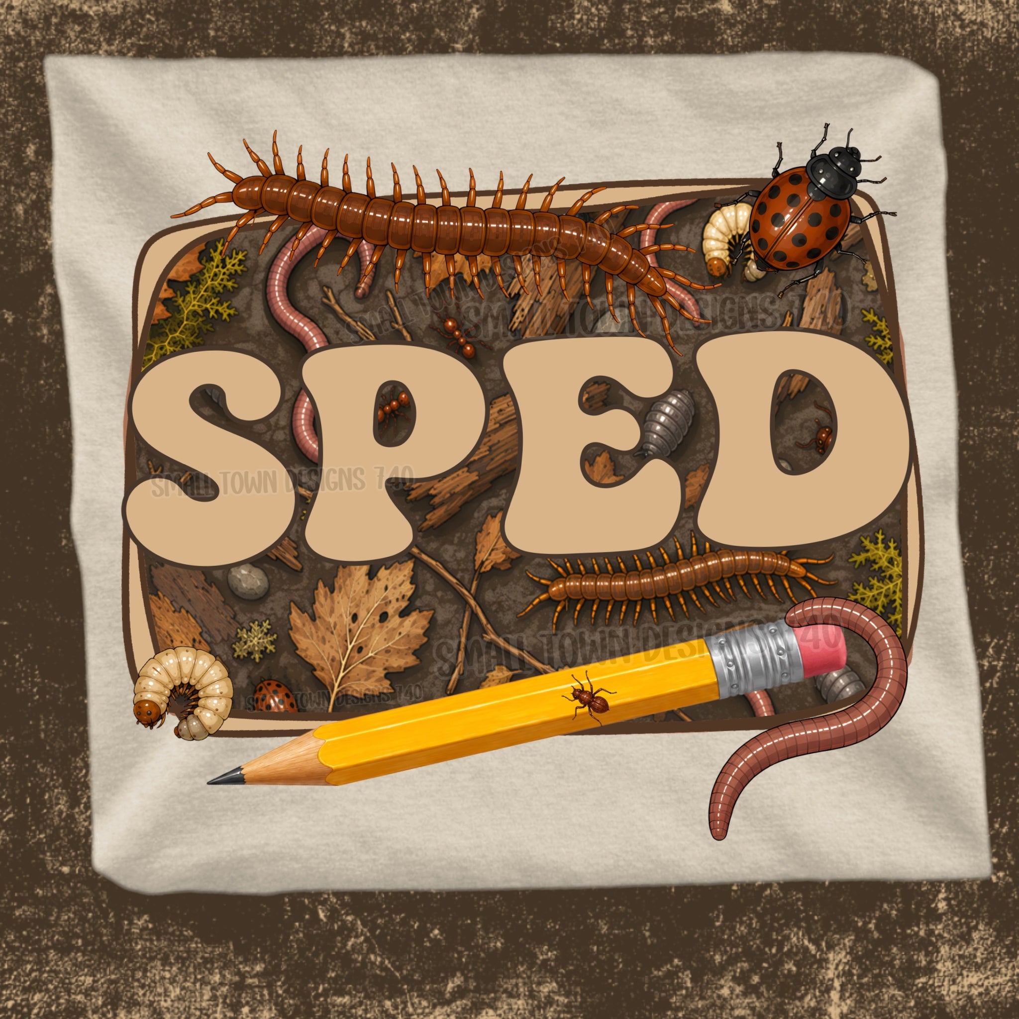 DTF PRINT - Back to School SPED Insects Pencil Main image