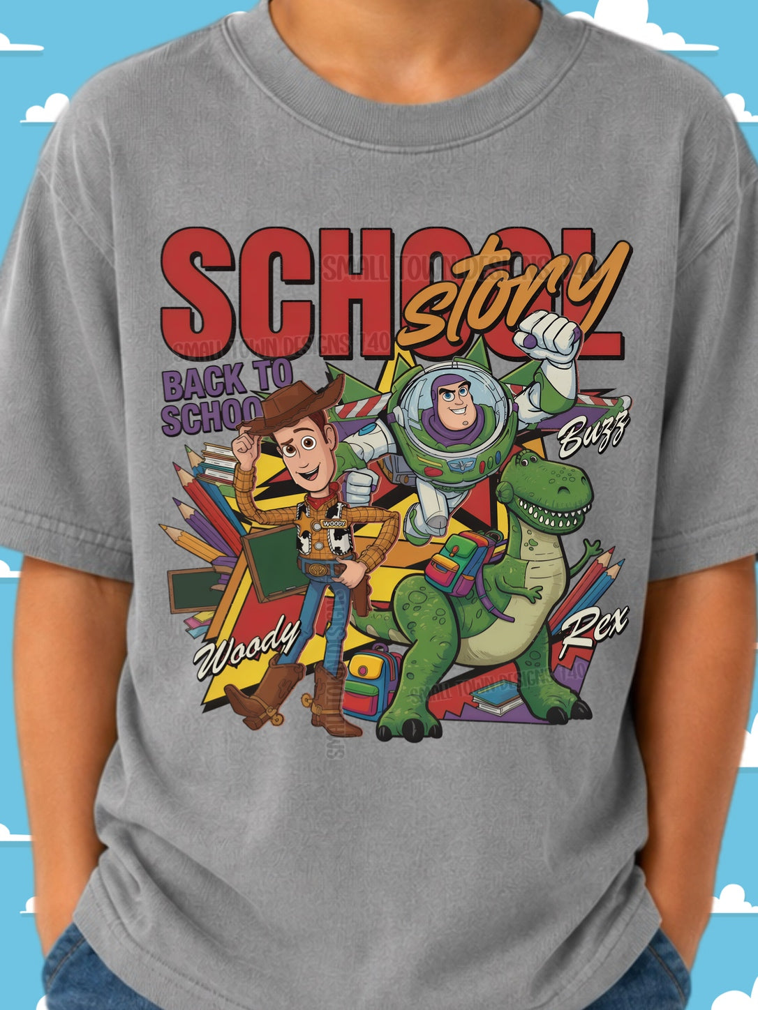 DTF PRINT - Back to School School Story Woody Buzz Rex Main image