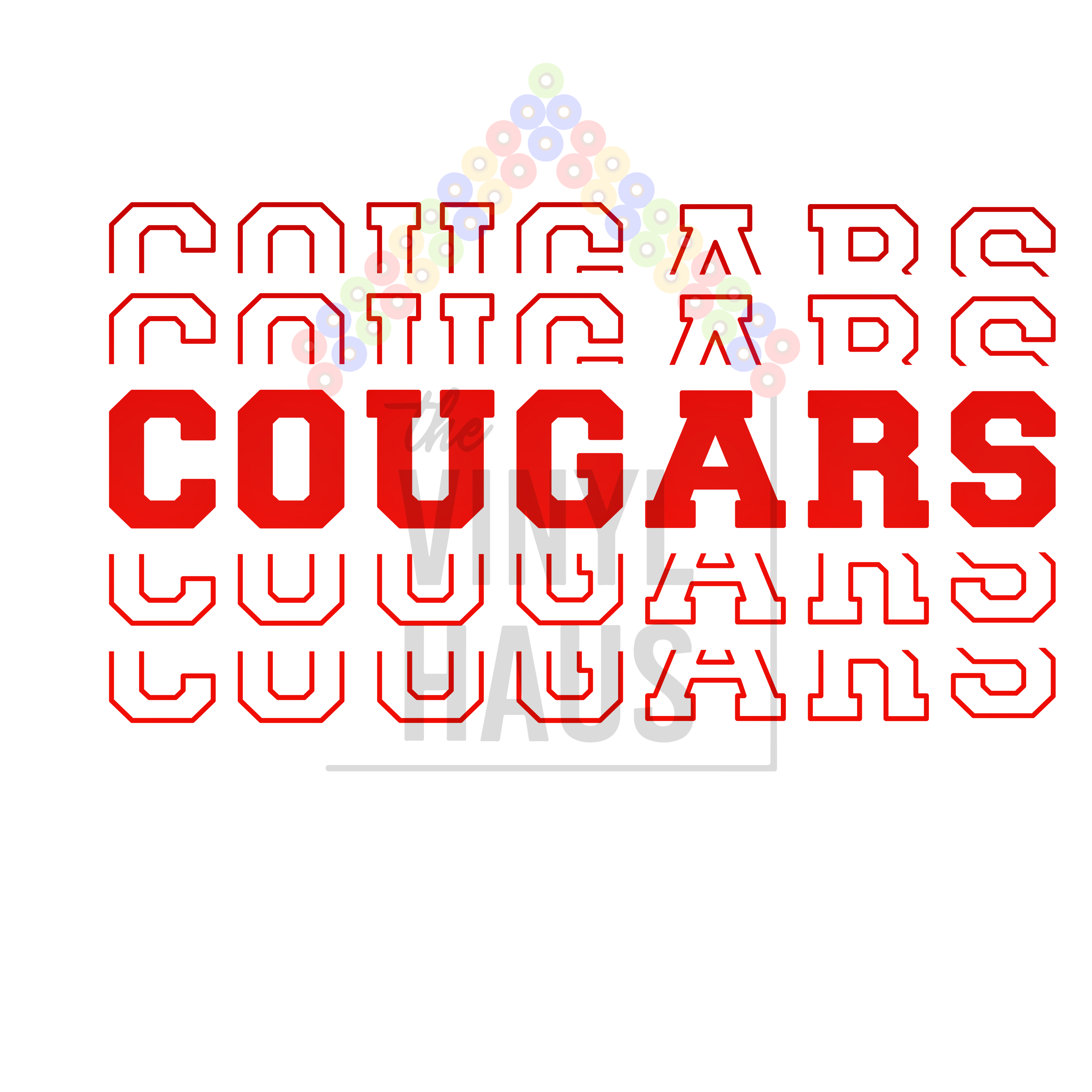 School Logos DTF- Cougars Stacked