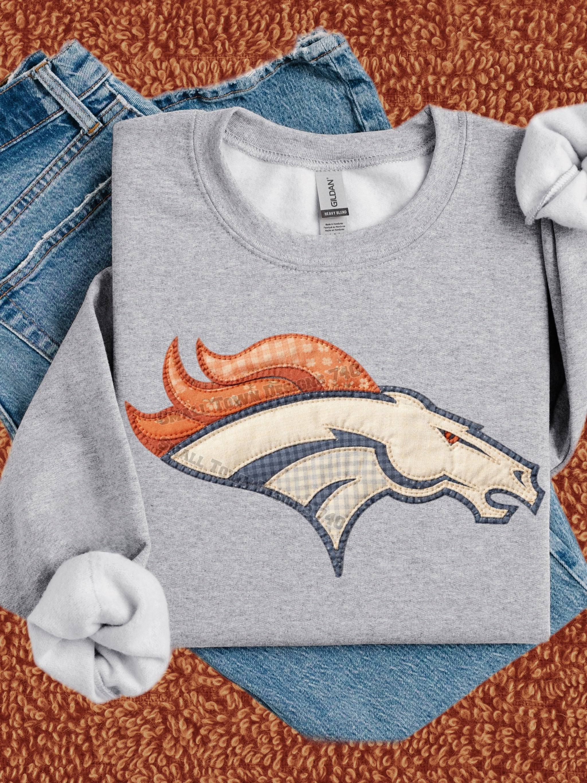 DTF Print Denver Broncos Quilted