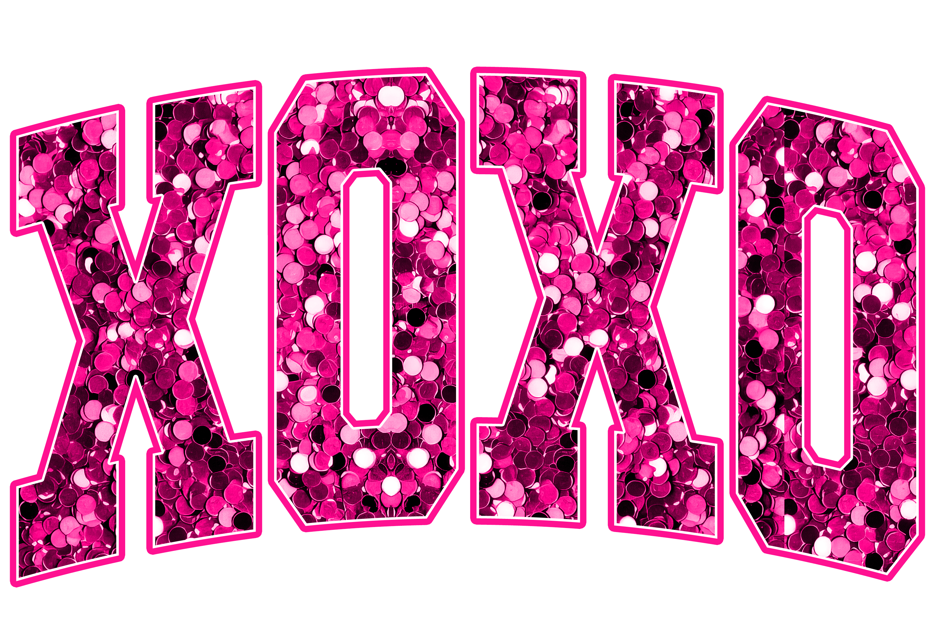DTF Print-Faux Sequin XOXO