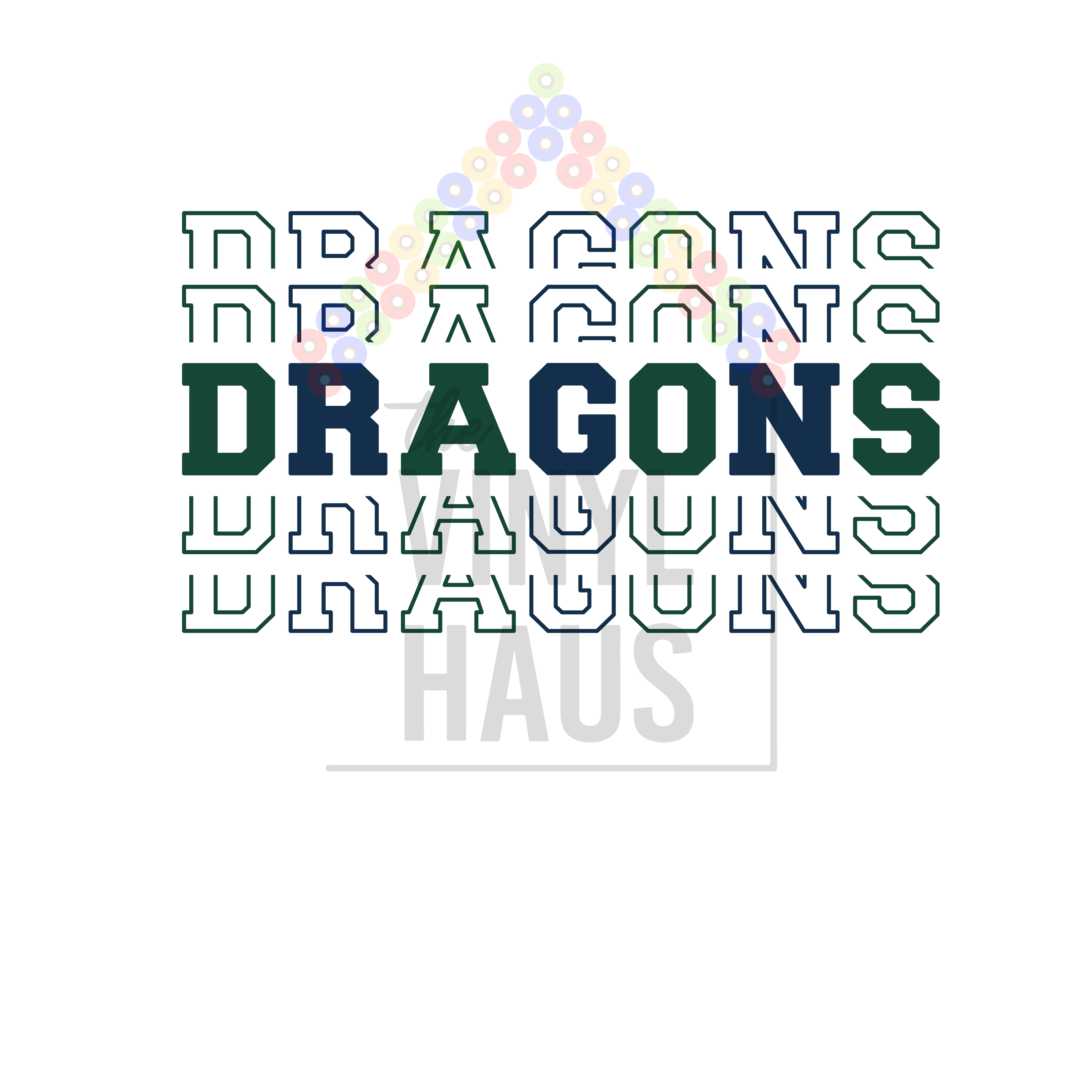 School Logos DTF- Dragons Stacked