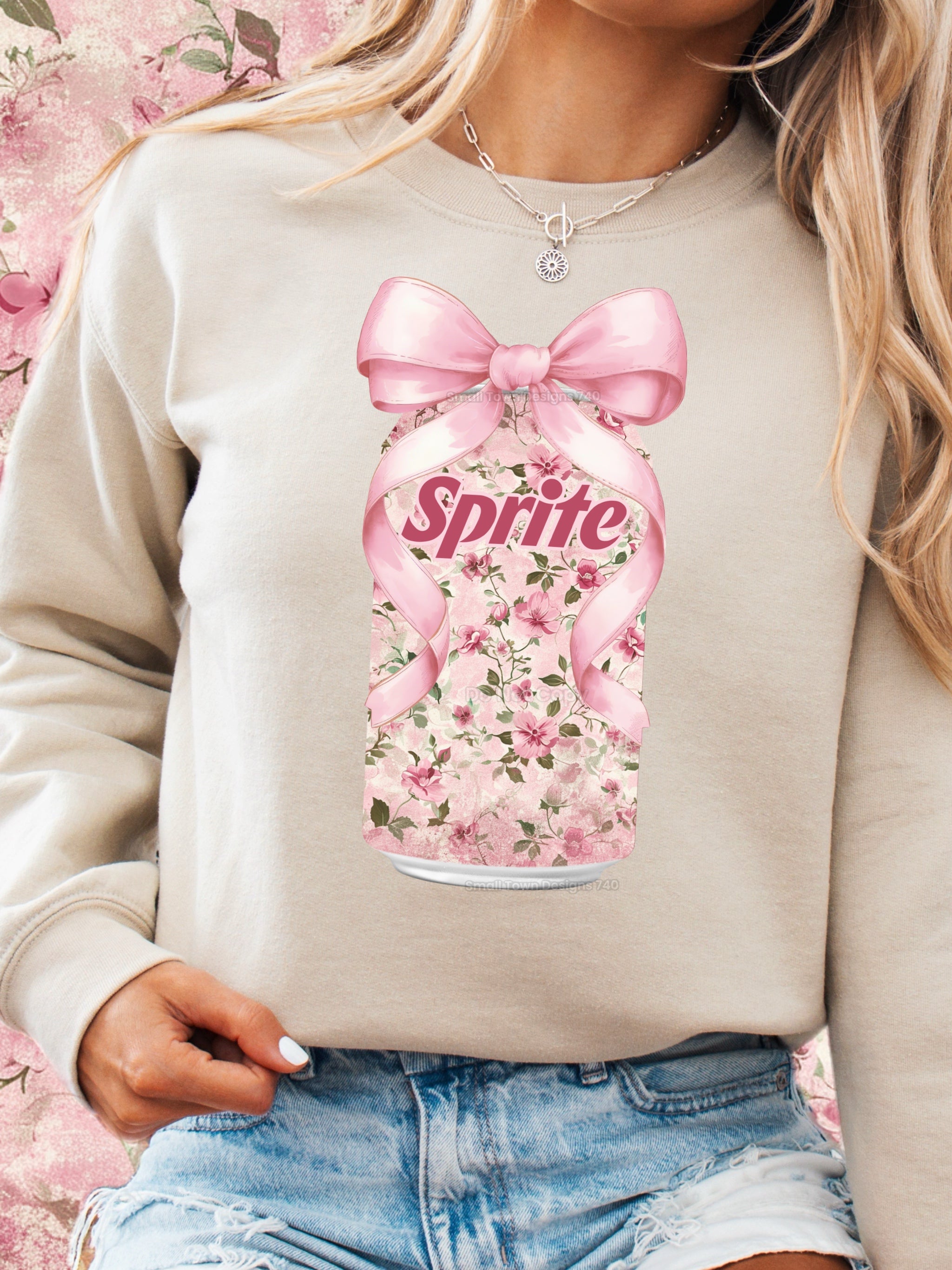 DTF Print Floral Sprite
