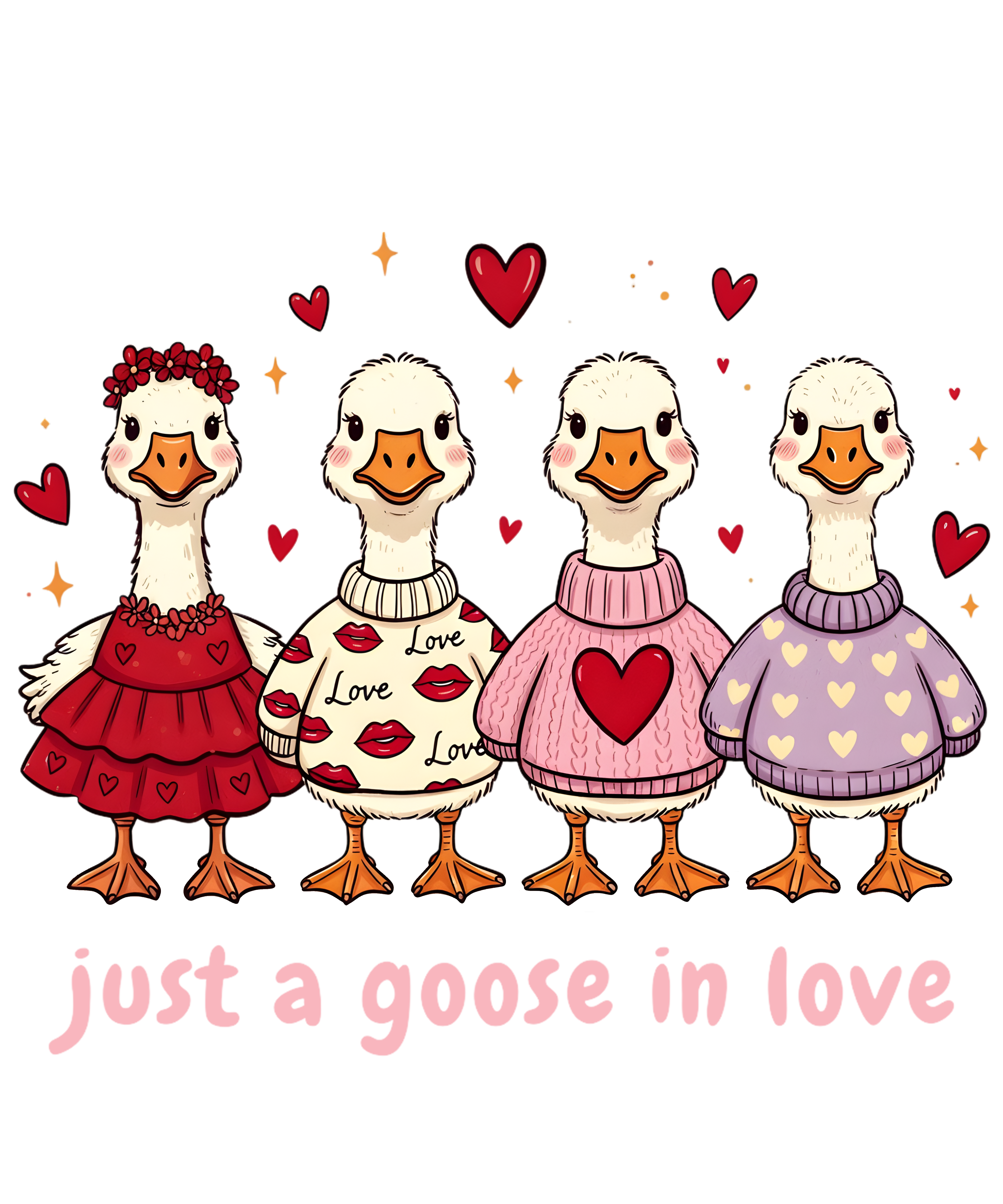 DTF Print-Just a goose in love Main image