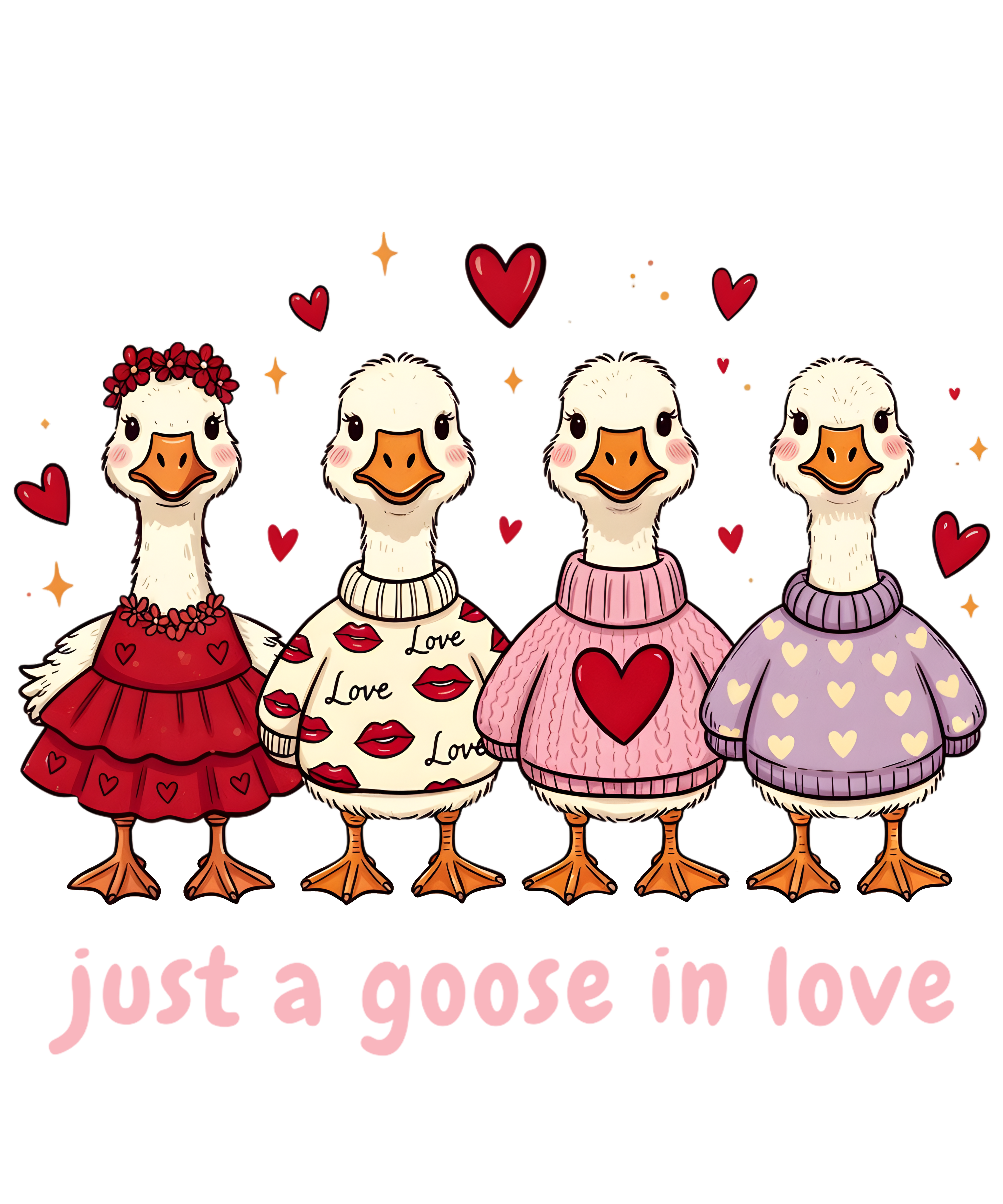 DTF Print-Just a goose in love