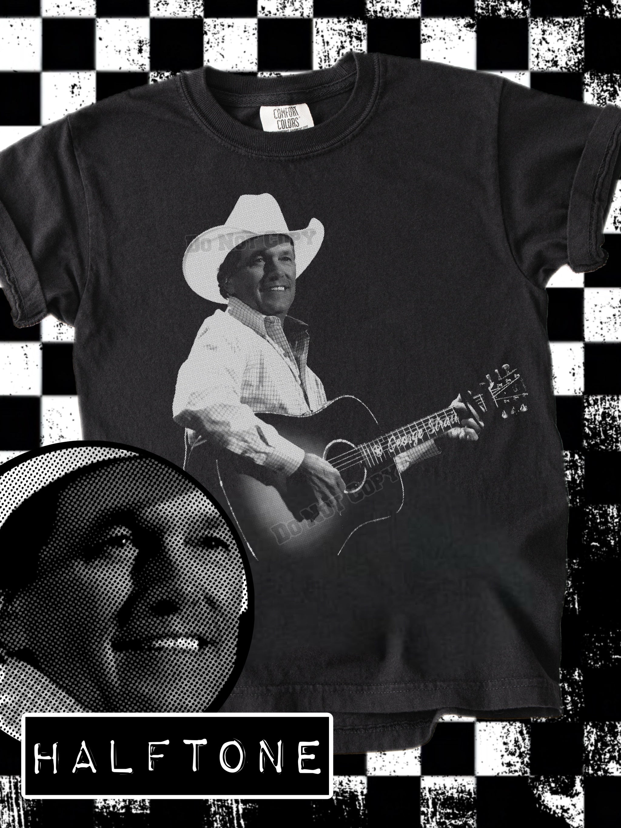 DTF Print George Strait Half Tone