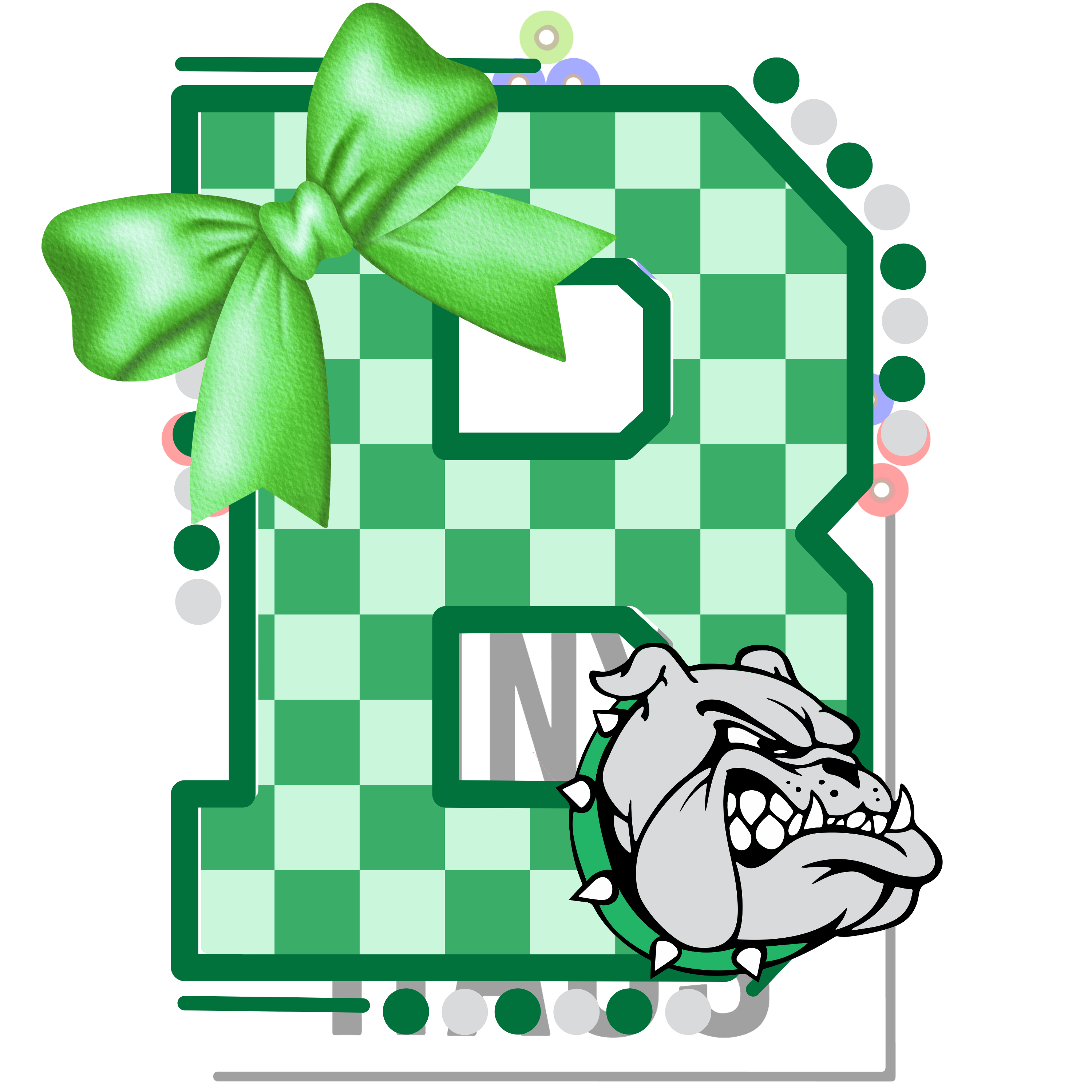 School Logos DTF- Bulldogs Gingham Main image