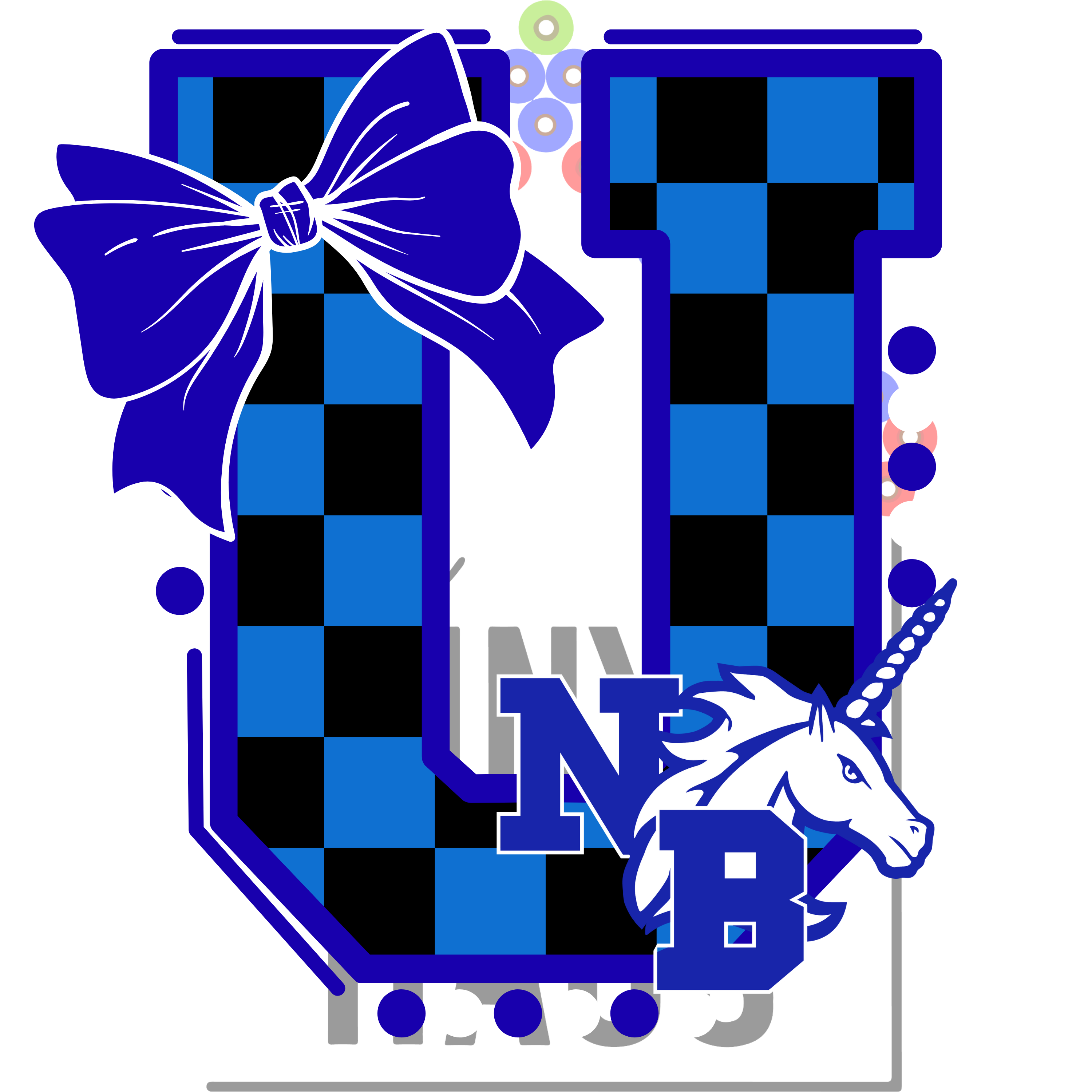 School Logos DTF- Unicorns Gingham Main image
