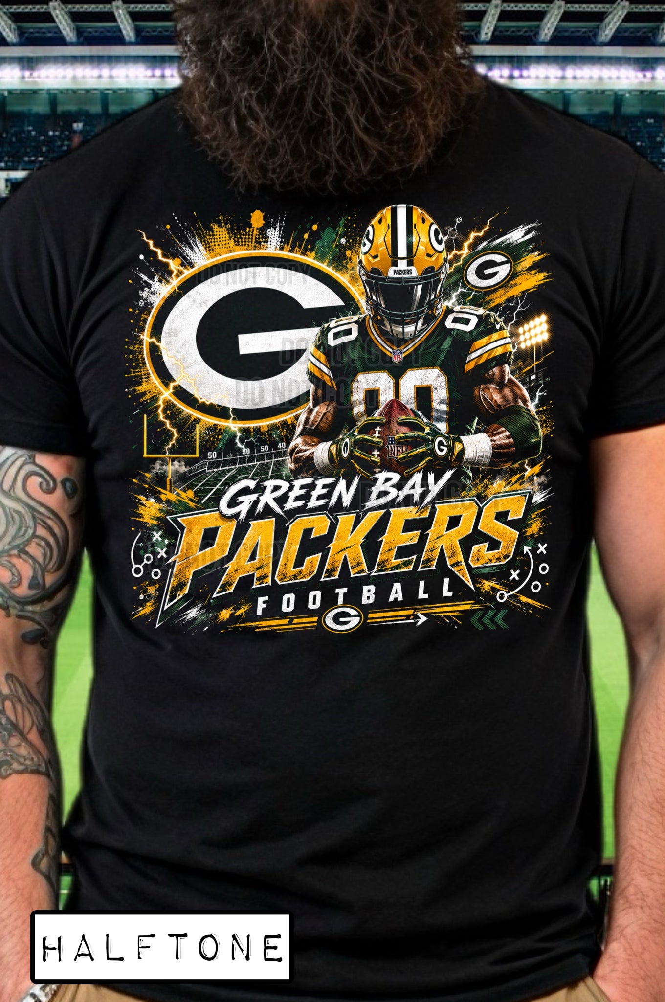 DTF PRINT Halftone Green Bay Packers Main image