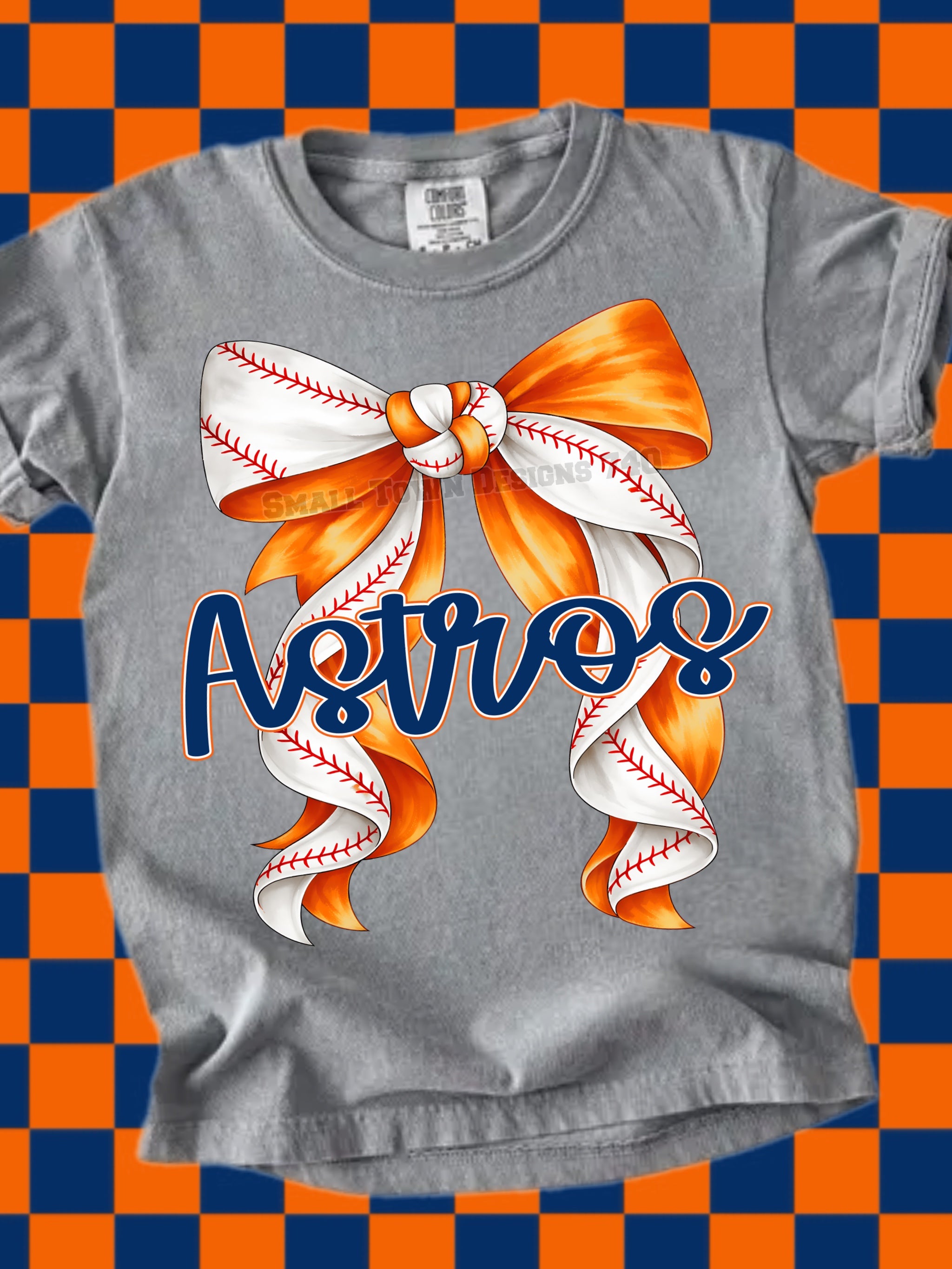 DTF PRINT Houston Astros Curly Bow Main image