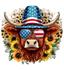 HTV Prints -Highland Cow 4th of July - The Vinyl Haus
