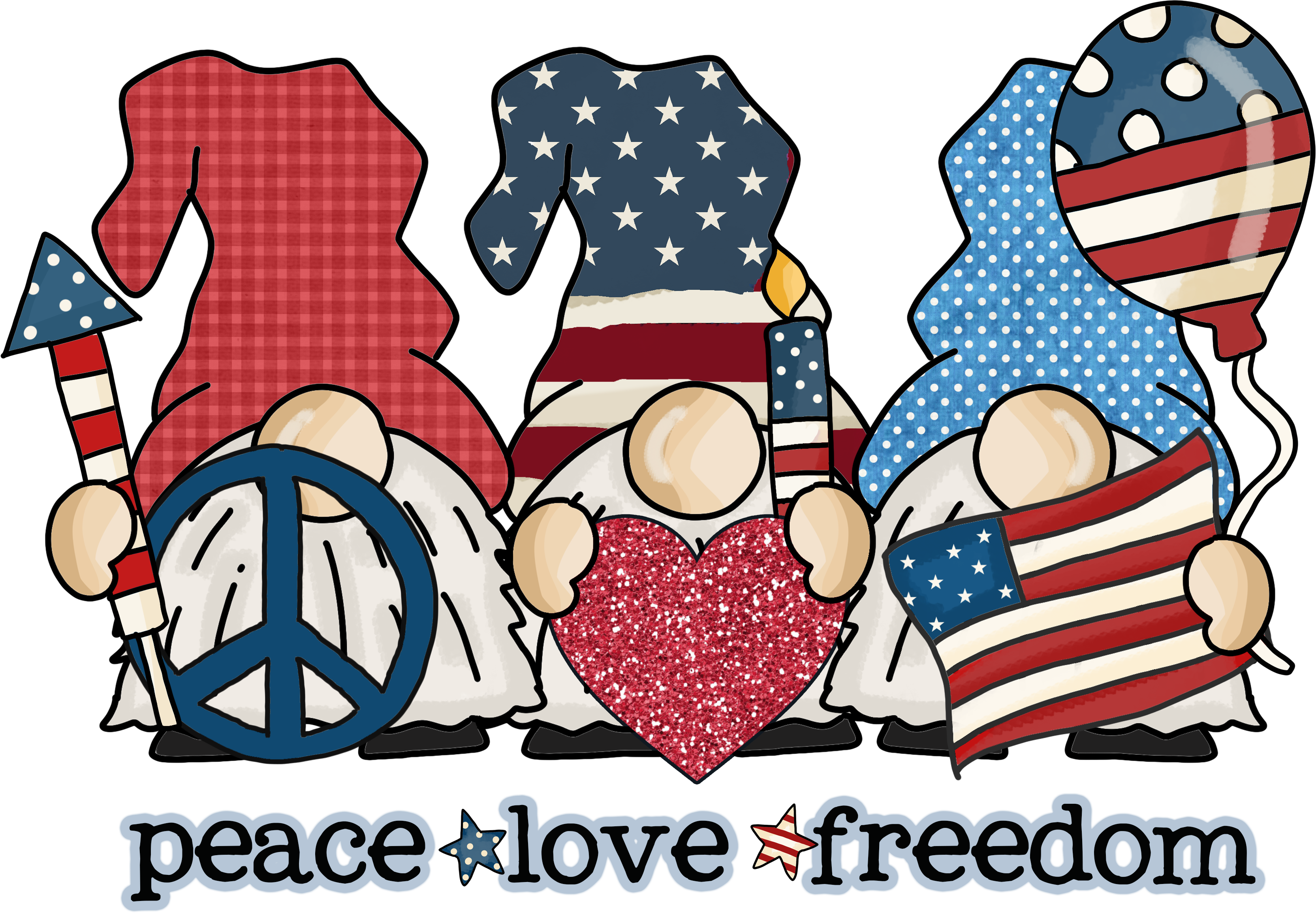 HTV Prints - Peace Love Freedom - The Vinyl Haus