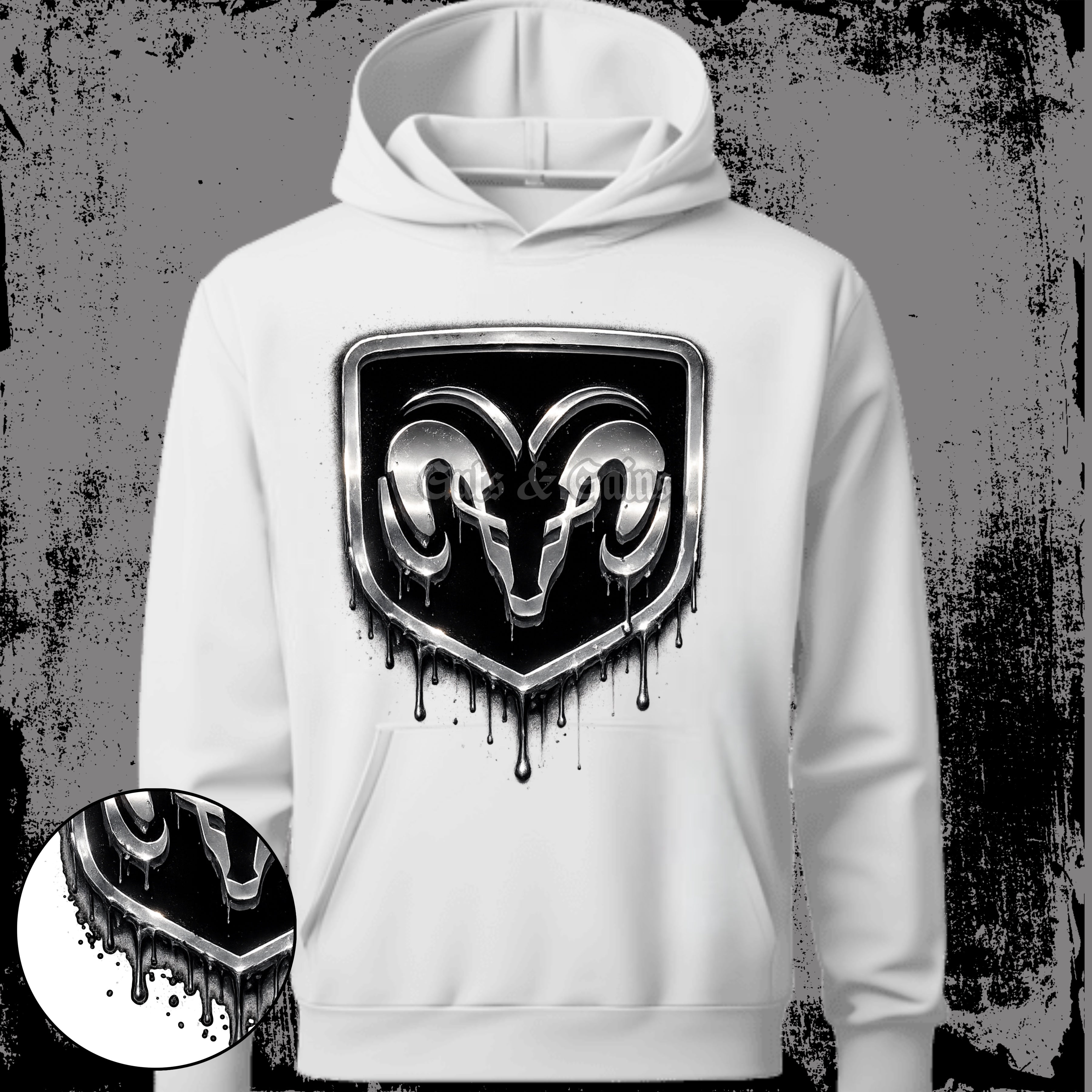 DTF PRINT - Dodge Drippy Hooded Sweatshirt Main image