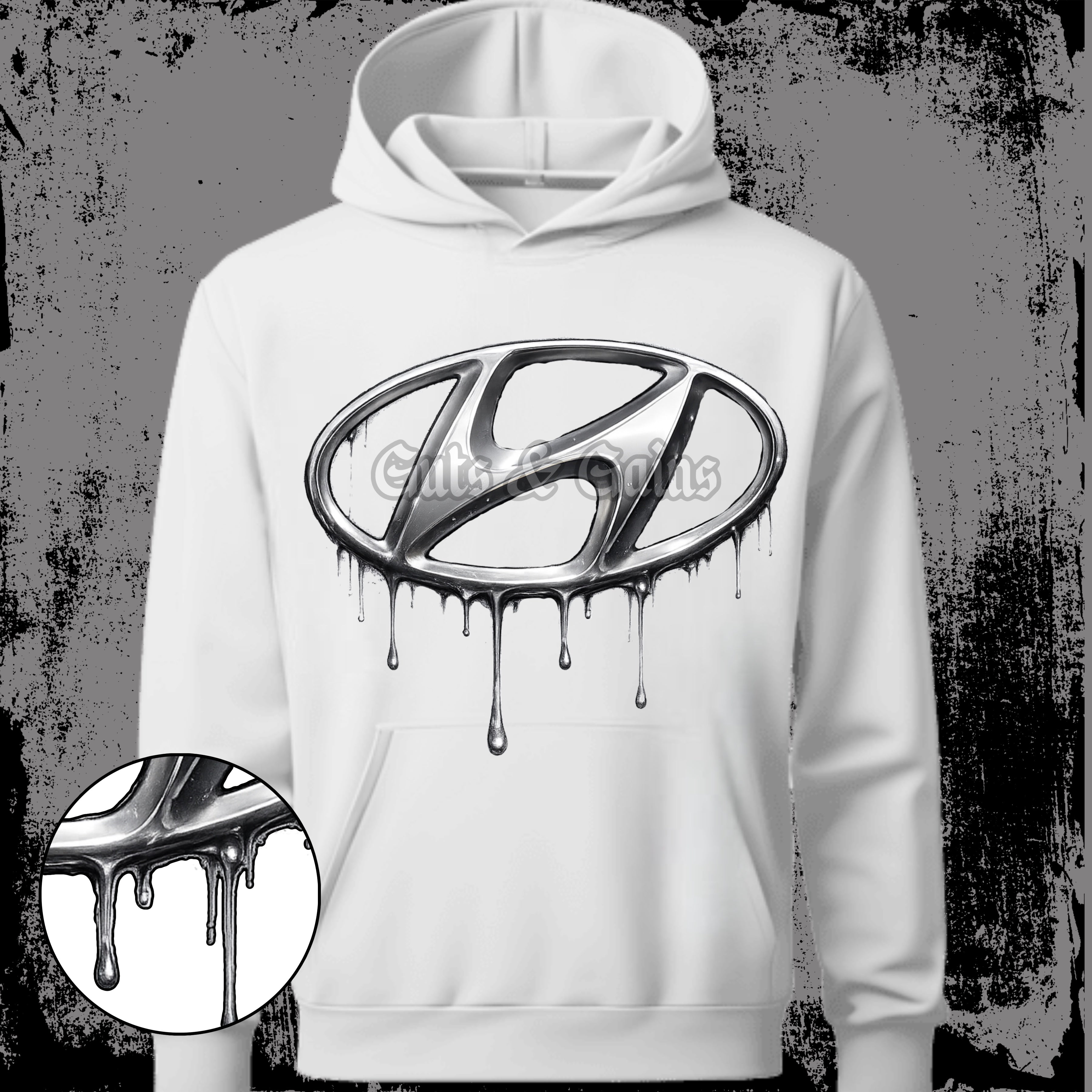 DTF PRINT - Hyundai Drippy Hooded Sweatshirt Main image
