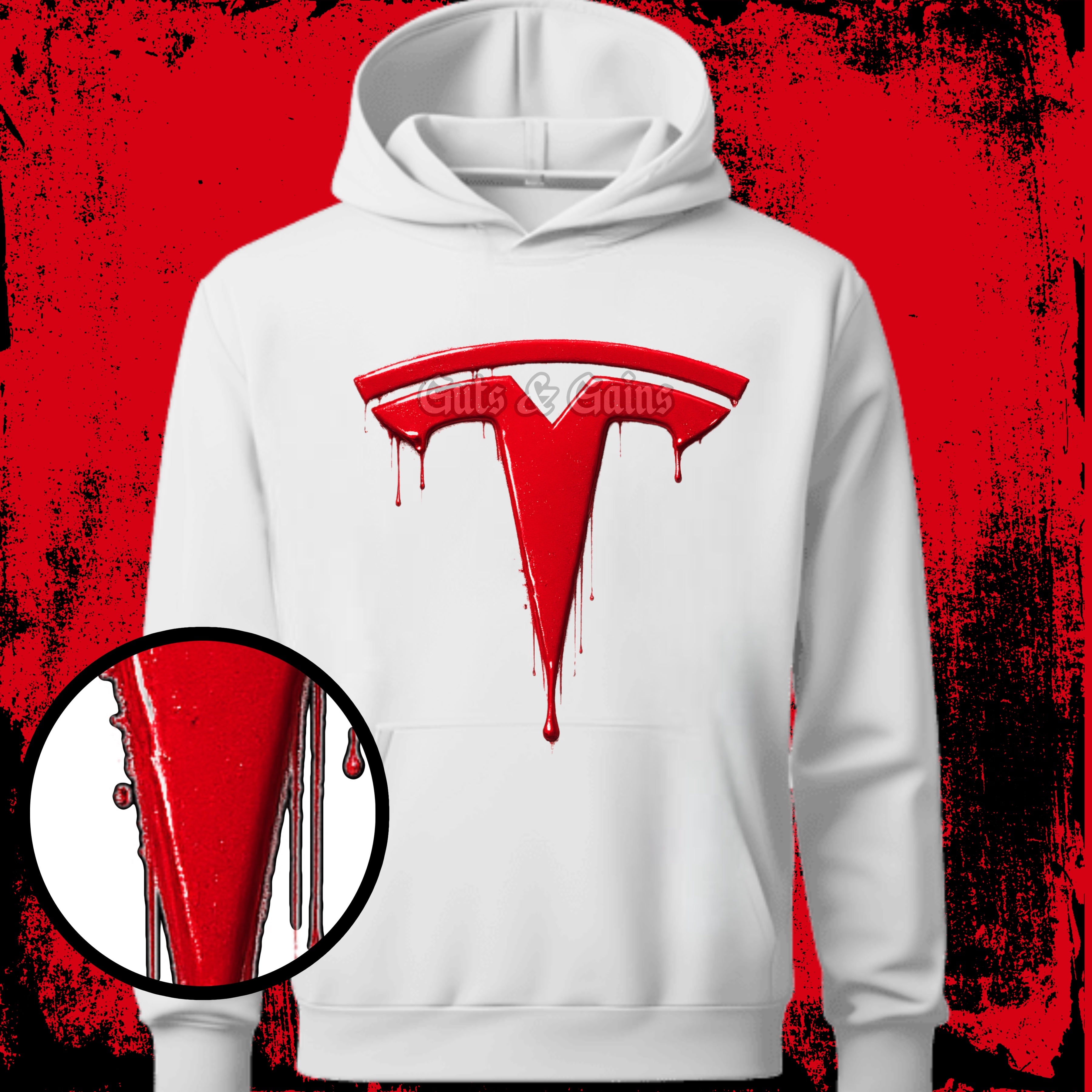 DTF PRINT Drippy Tesla Hooded Sweatshirt Main image