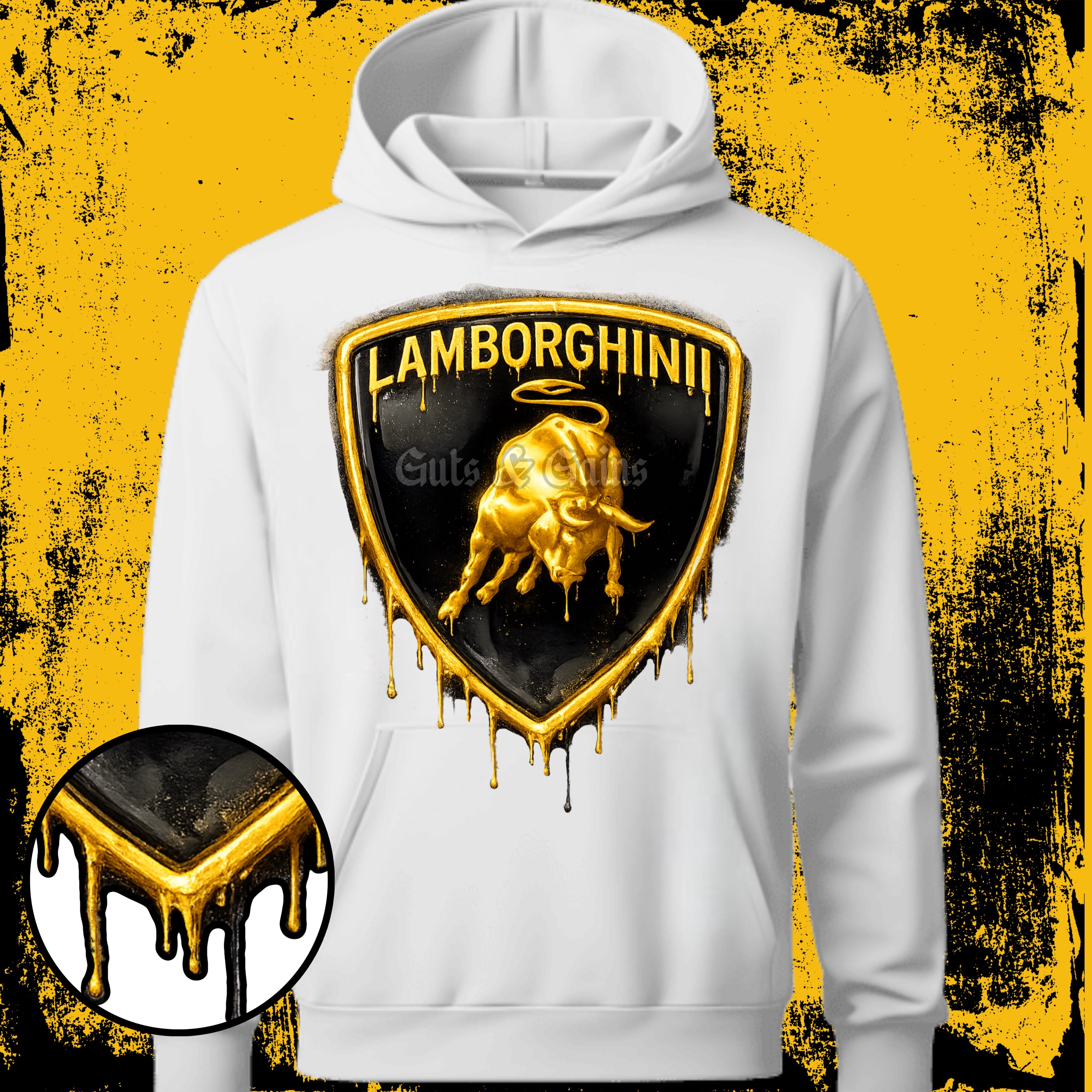 DTF PRINT - Lamborghini Dripping Hooded Sweatshirt Main image