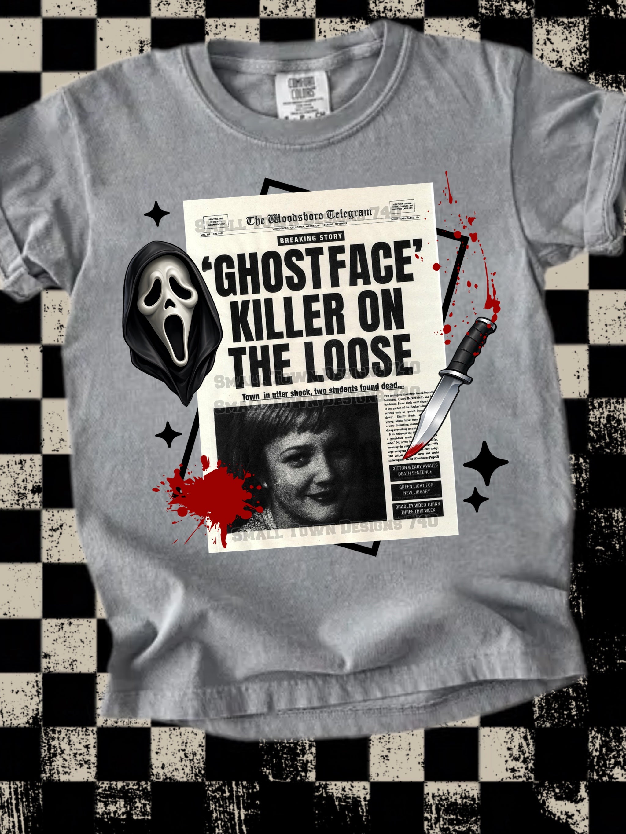 DTF PRINT - Halloween Scary Guy Killer-On-Loose T-shirt Main image
