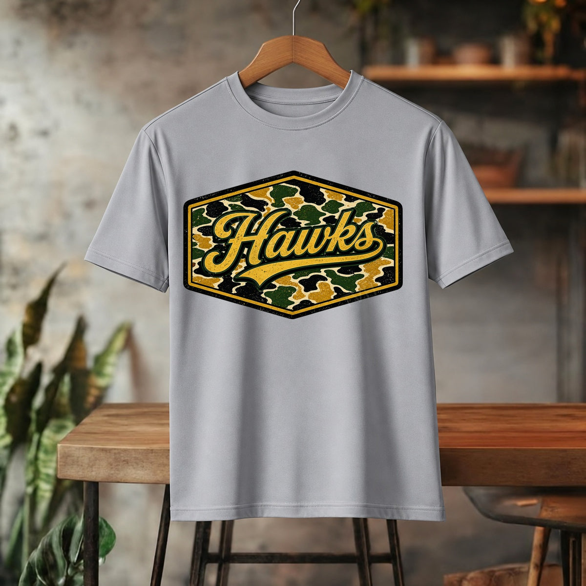 DTF PRINT - Football Hawks High School Camo Main image