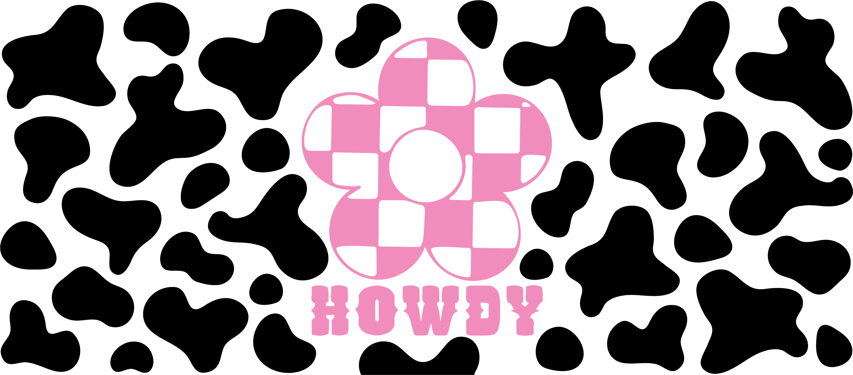 Howdy Plaid Flower Cow Print Libbey Glass Can Vinyl Wrap 16 oz - The Vinyl Haus