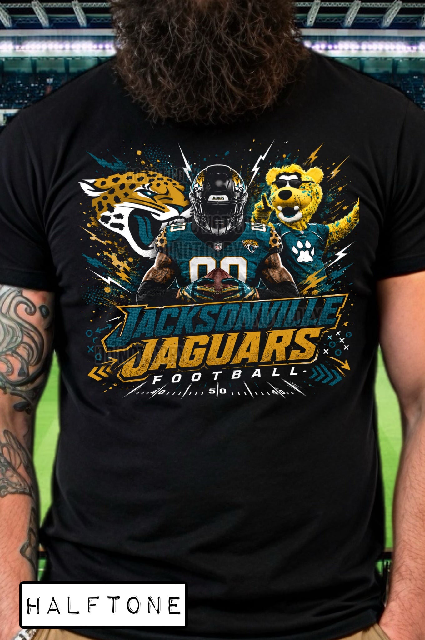 DTF PRINT Halftone Jacksonville Jaguars Main image