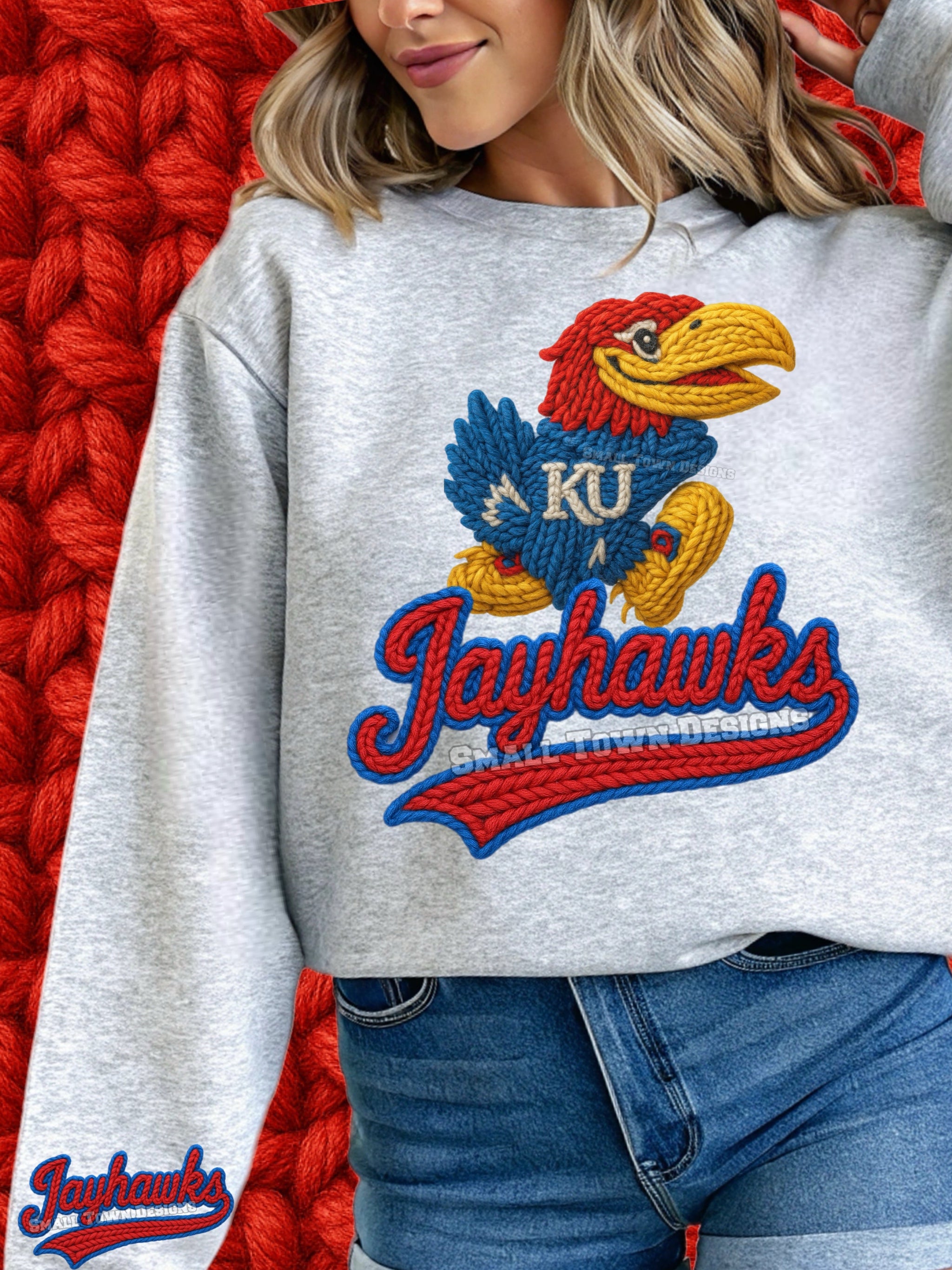 DTF Print KU Jay Hawks Yarn Main image