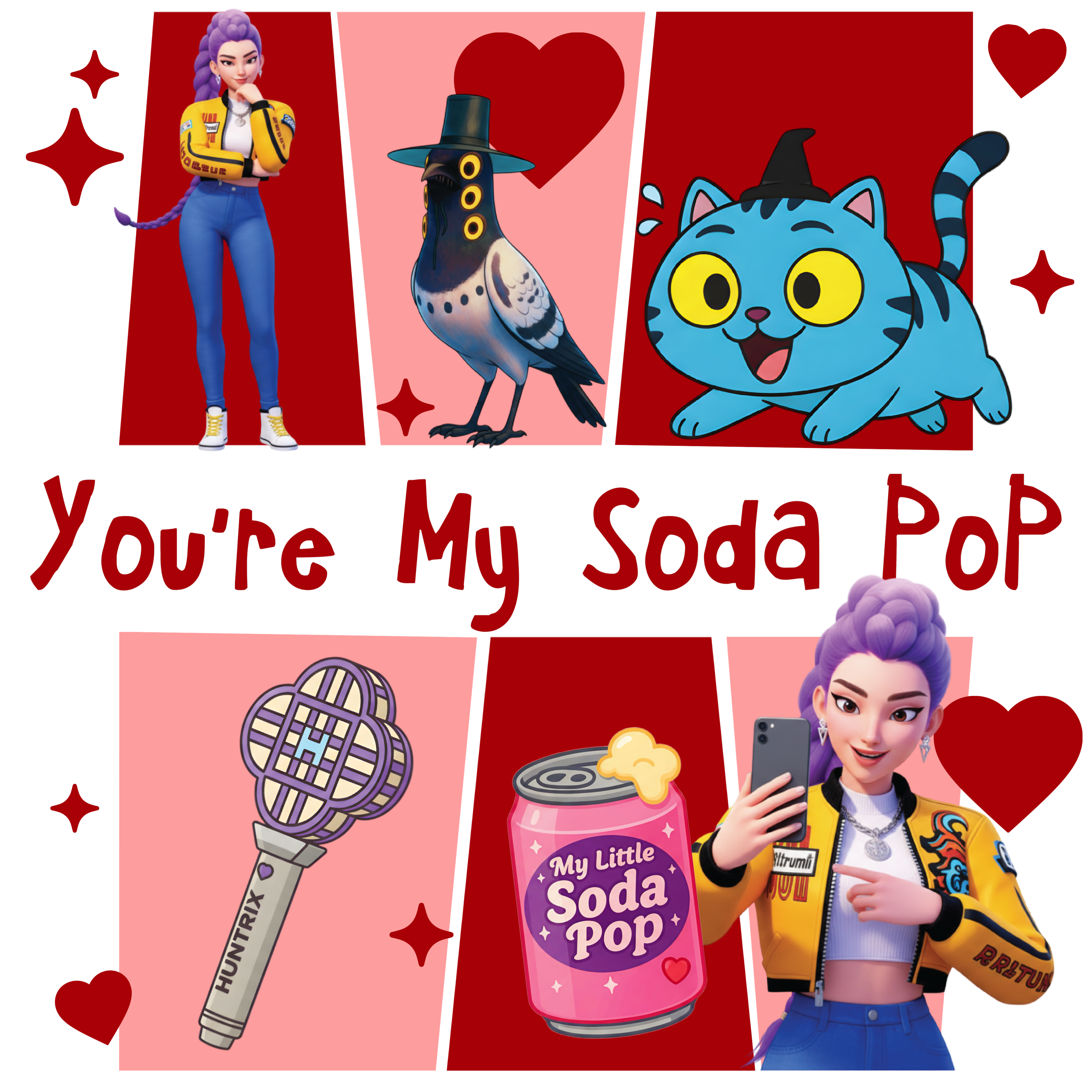 DTF Print-K-Pop Demon Hunter Valentine with sleeve design