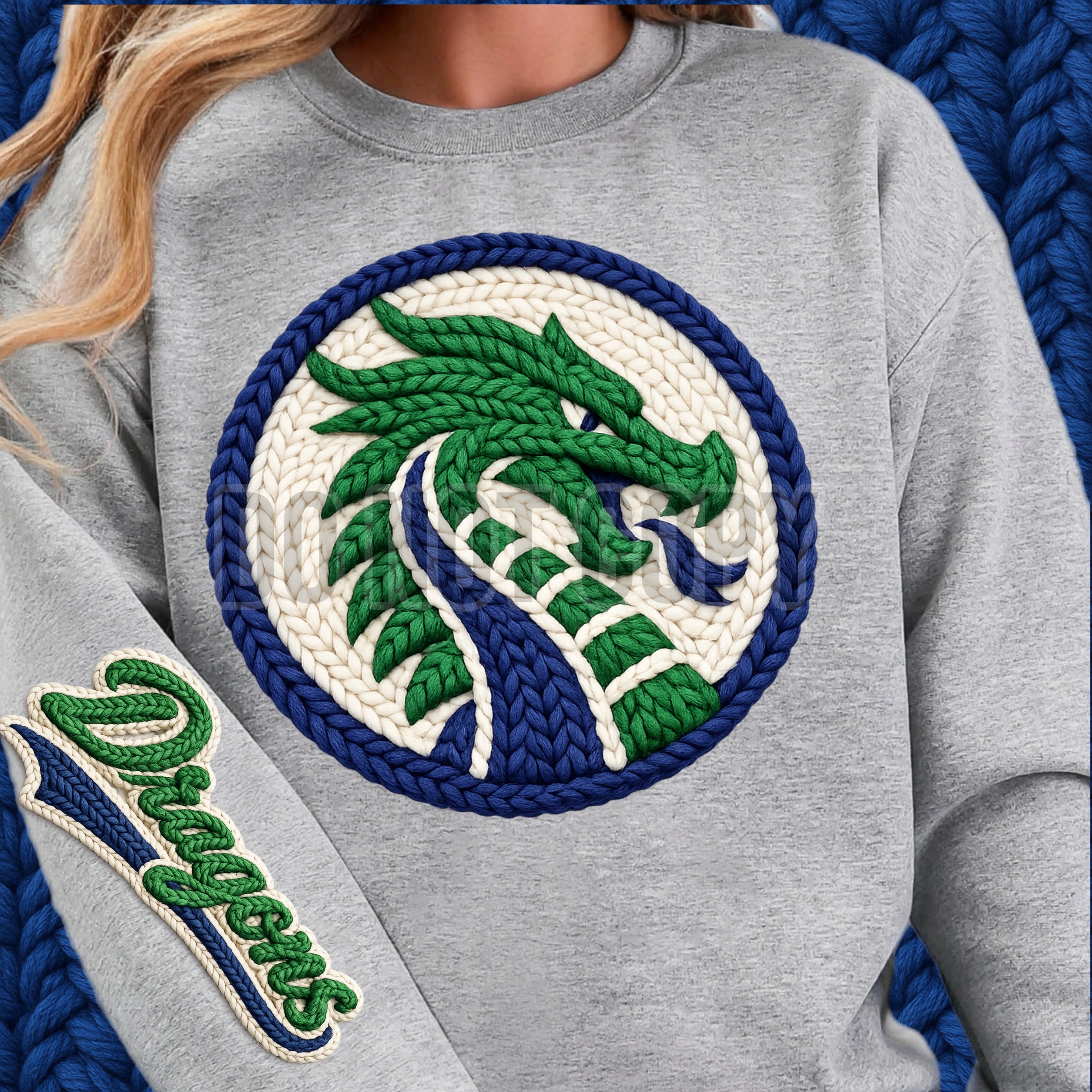 DTF Print Long Creek Dragons Faux Yarn