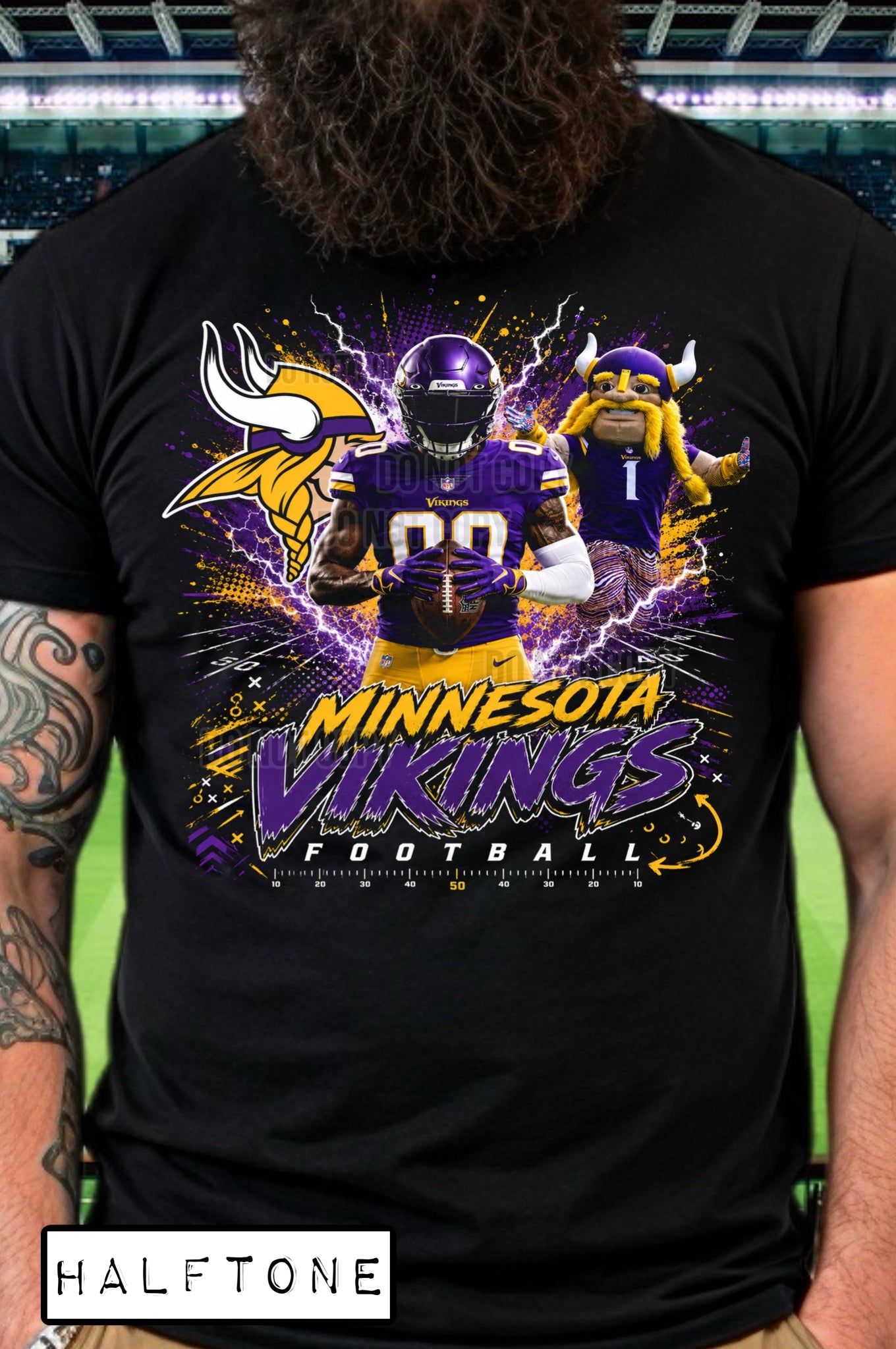 DTF PRINT Halftone Minnesota Vikings Main image